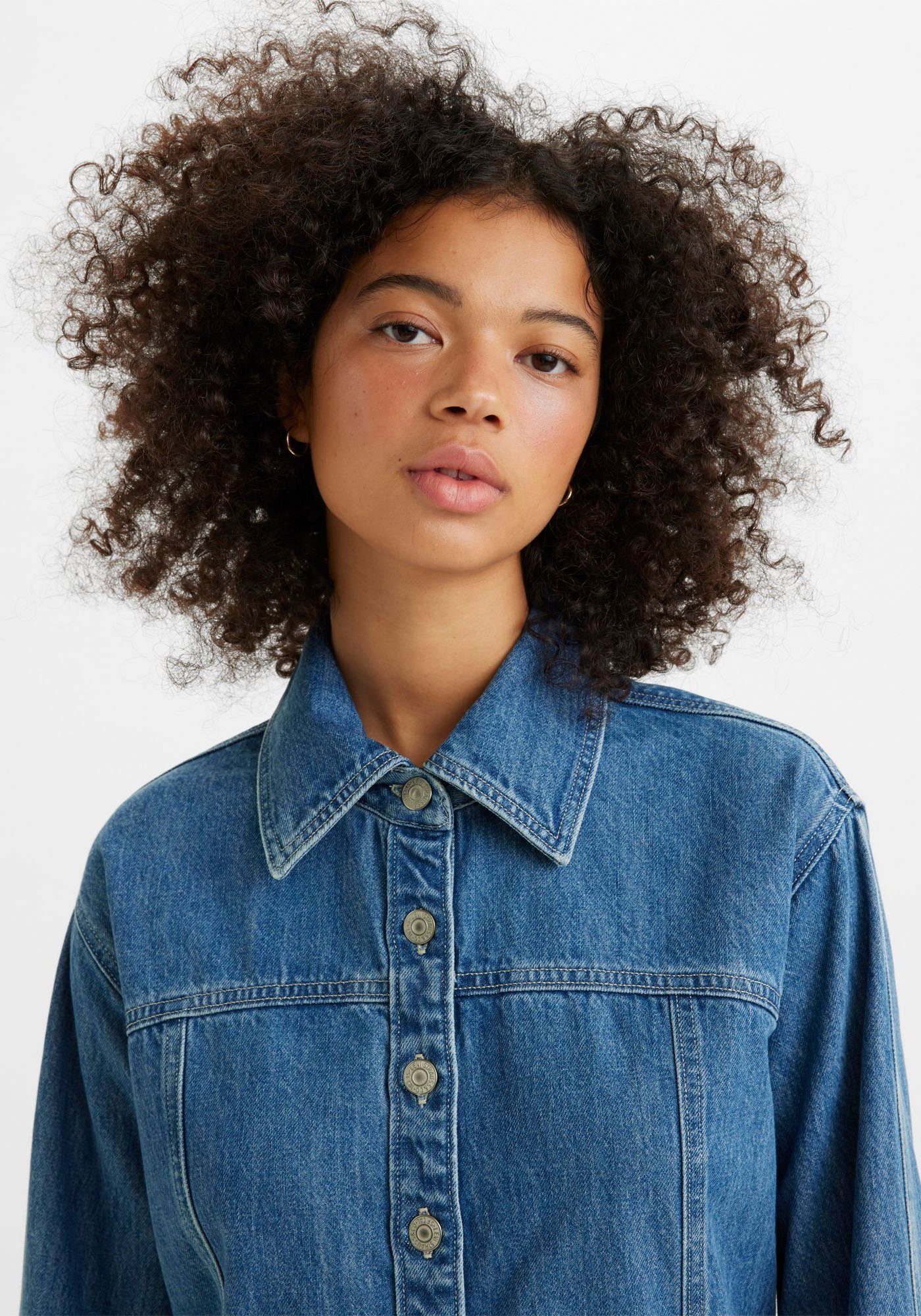 Levi's® Jeans jurk Shay in een lichte used-look, met knoopsluiting over de gehele lengte