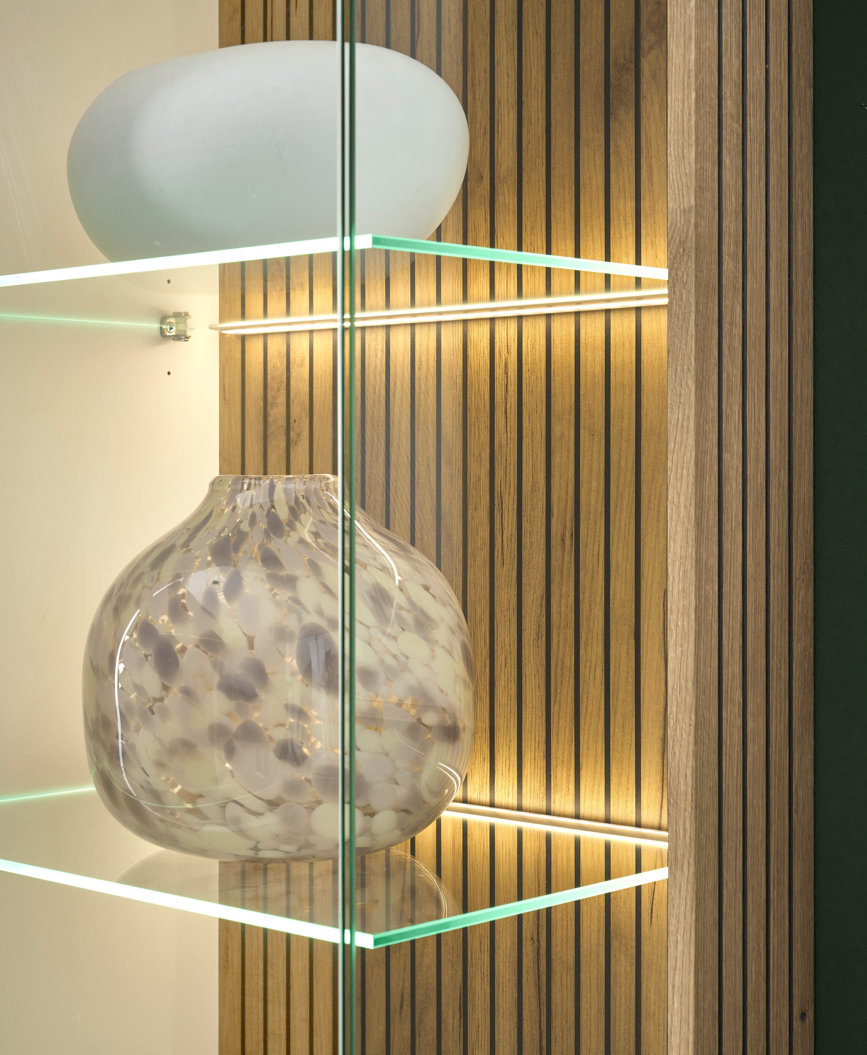INOSIGN Wandmeubel Hudson met moderne groevenlook, handgrepen van metaal (zwart), breedte 285 cm (set, 3-delig)