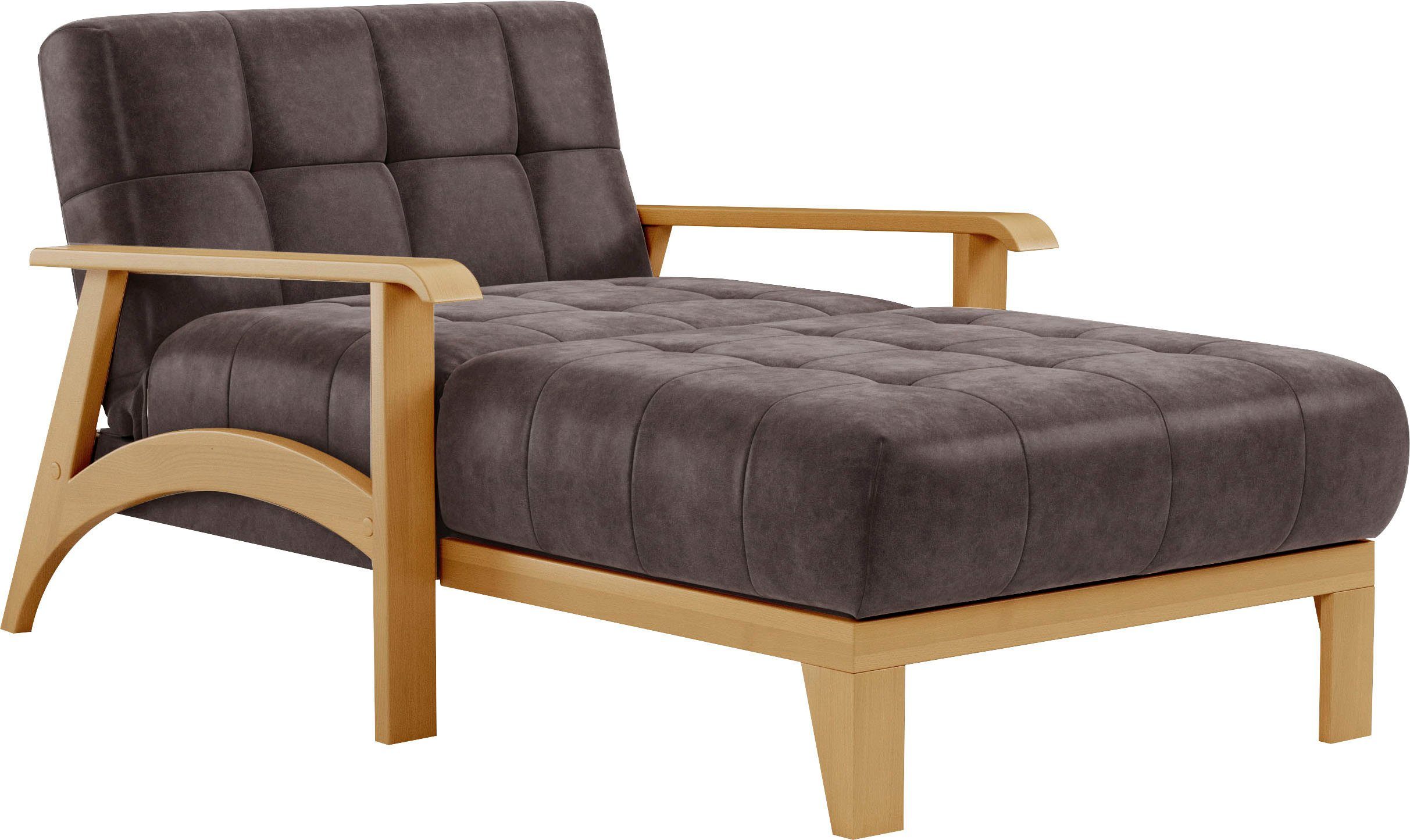 sit&more Récamier Billund Armleuningen van eikenkleurig beukenhout, verschillende bekledingen en kleuren