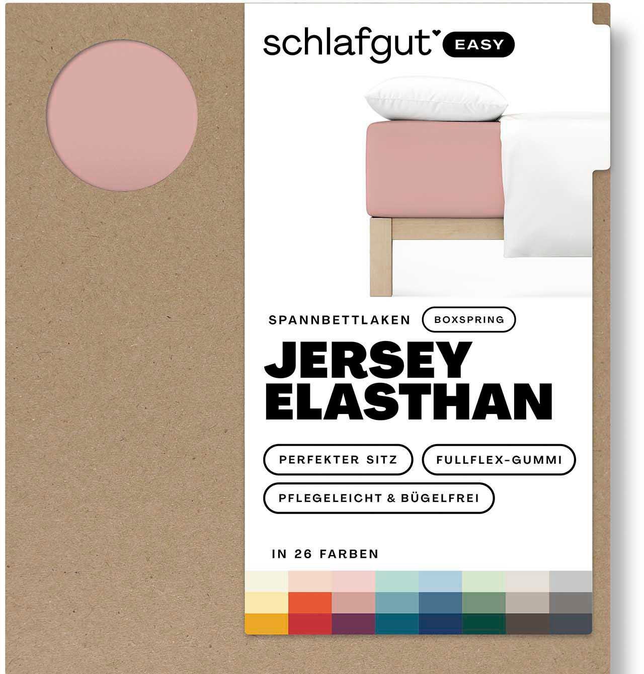 Schlafgut Hoeslaken EASY jersey elastaan boxspring (1 stuk) hoeslakens roze