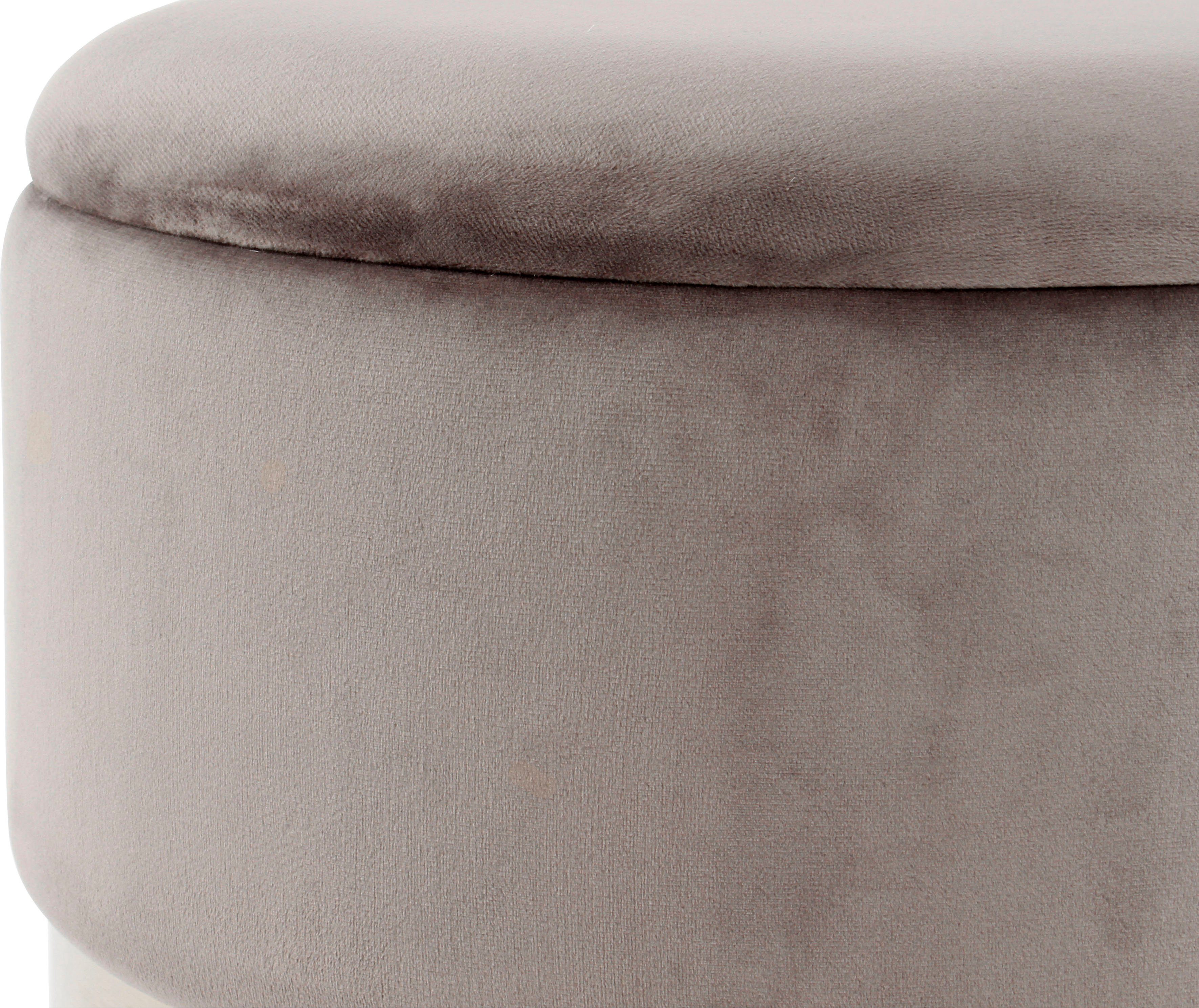 Kayoom Hocker met bergruimte Kruk Zora 125 2-delige set, fluweelzachte stof bekleding, ronde elegante vorm (set, 2 stuks)