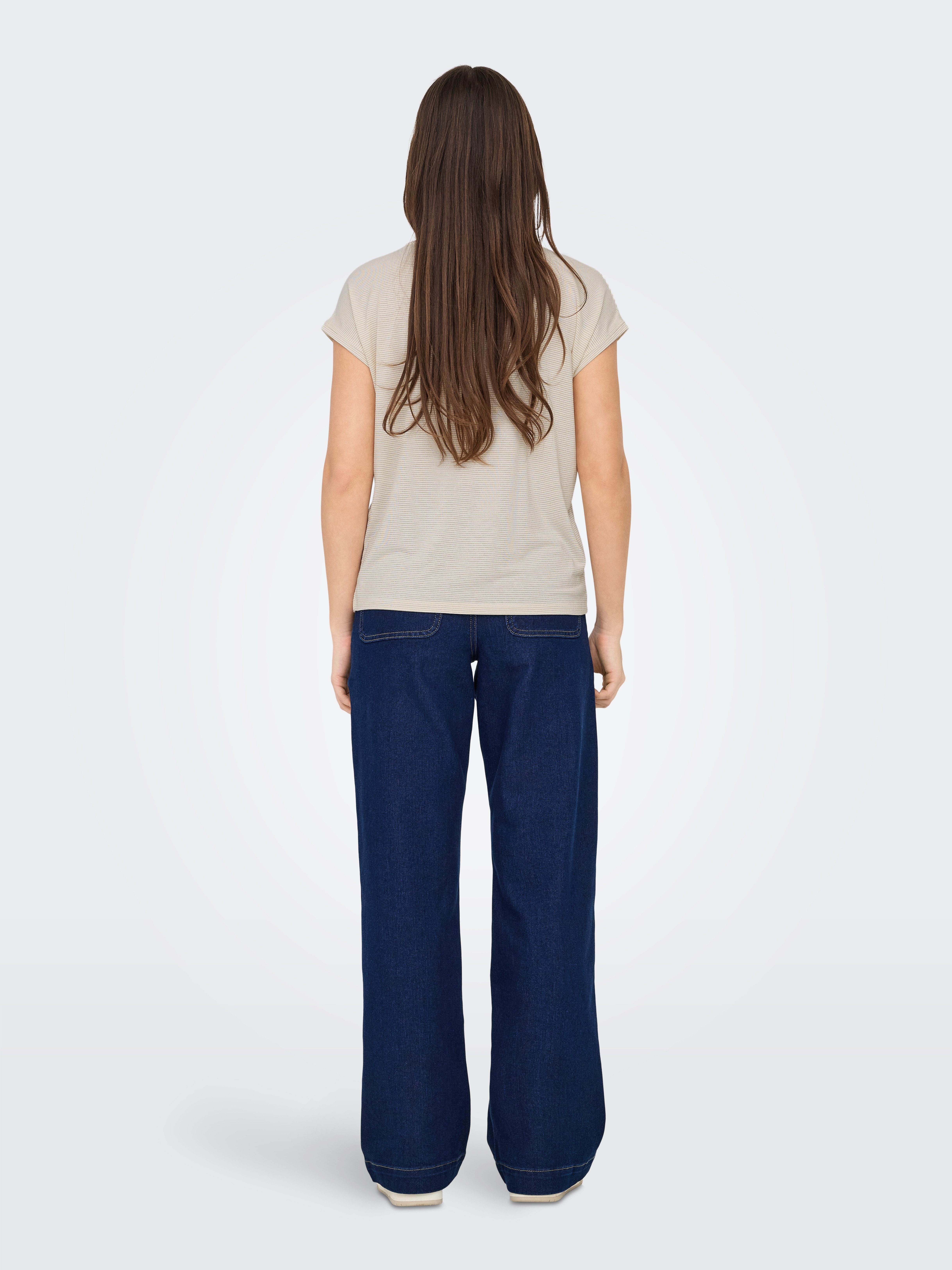 Only Shirt met korte mouwen ONLCLAUDIA S/S GLITTER STRIPE TOP JRS