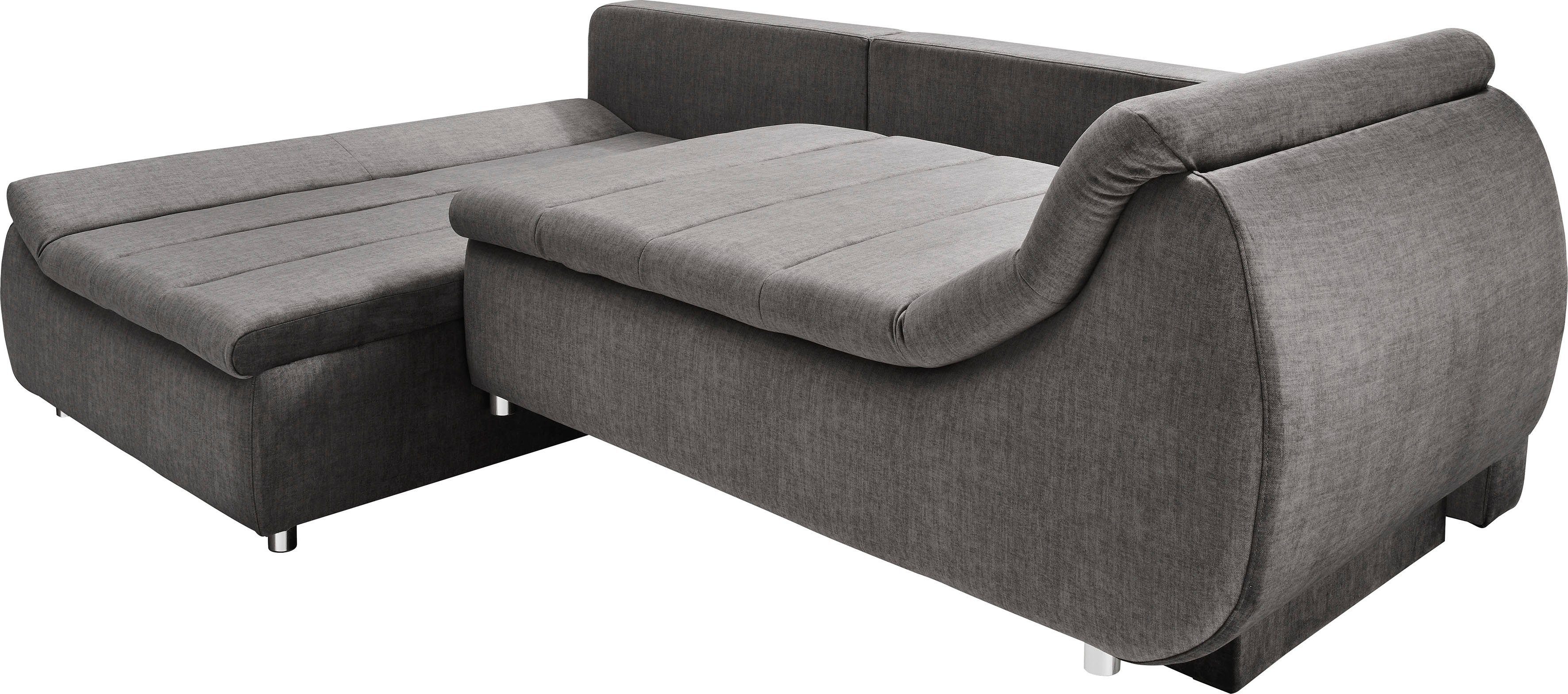 INOSIGN Hoekbank Imola elegant en modern, actuele stiksels in de zitting, comfortabel, L-vorm
