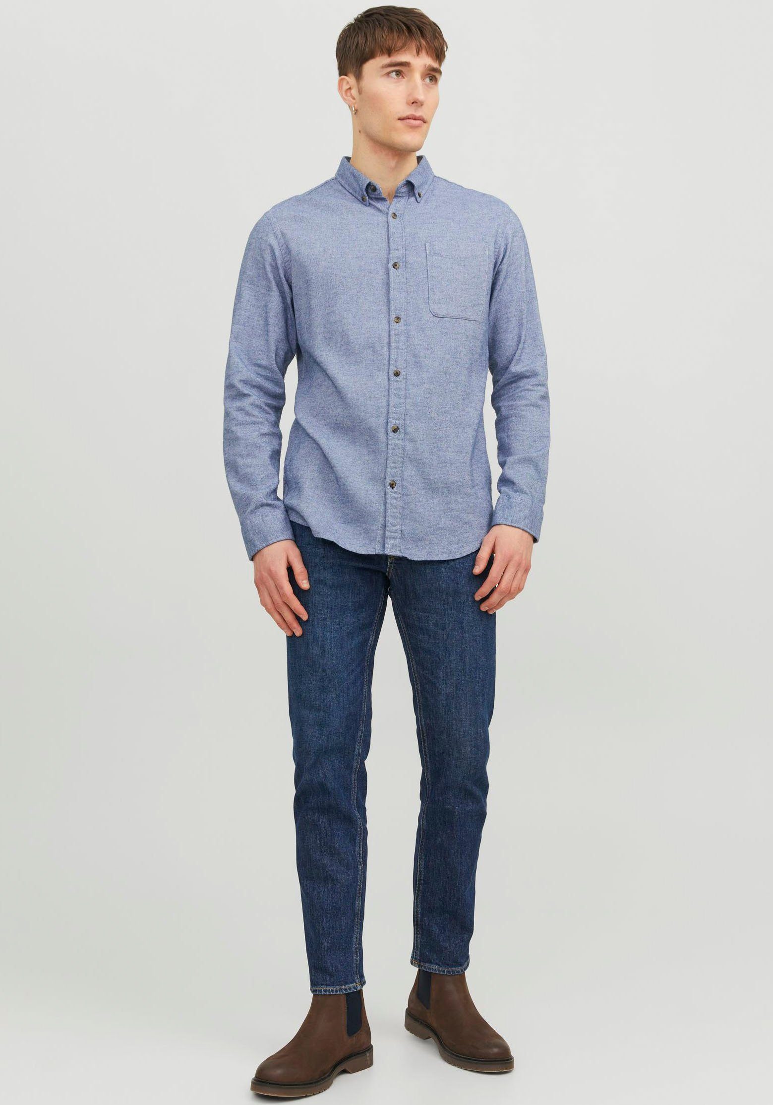 Jack & Jones Overhemd met lange mouwen JJECLASSIC MELANGE SHIRT LS SN