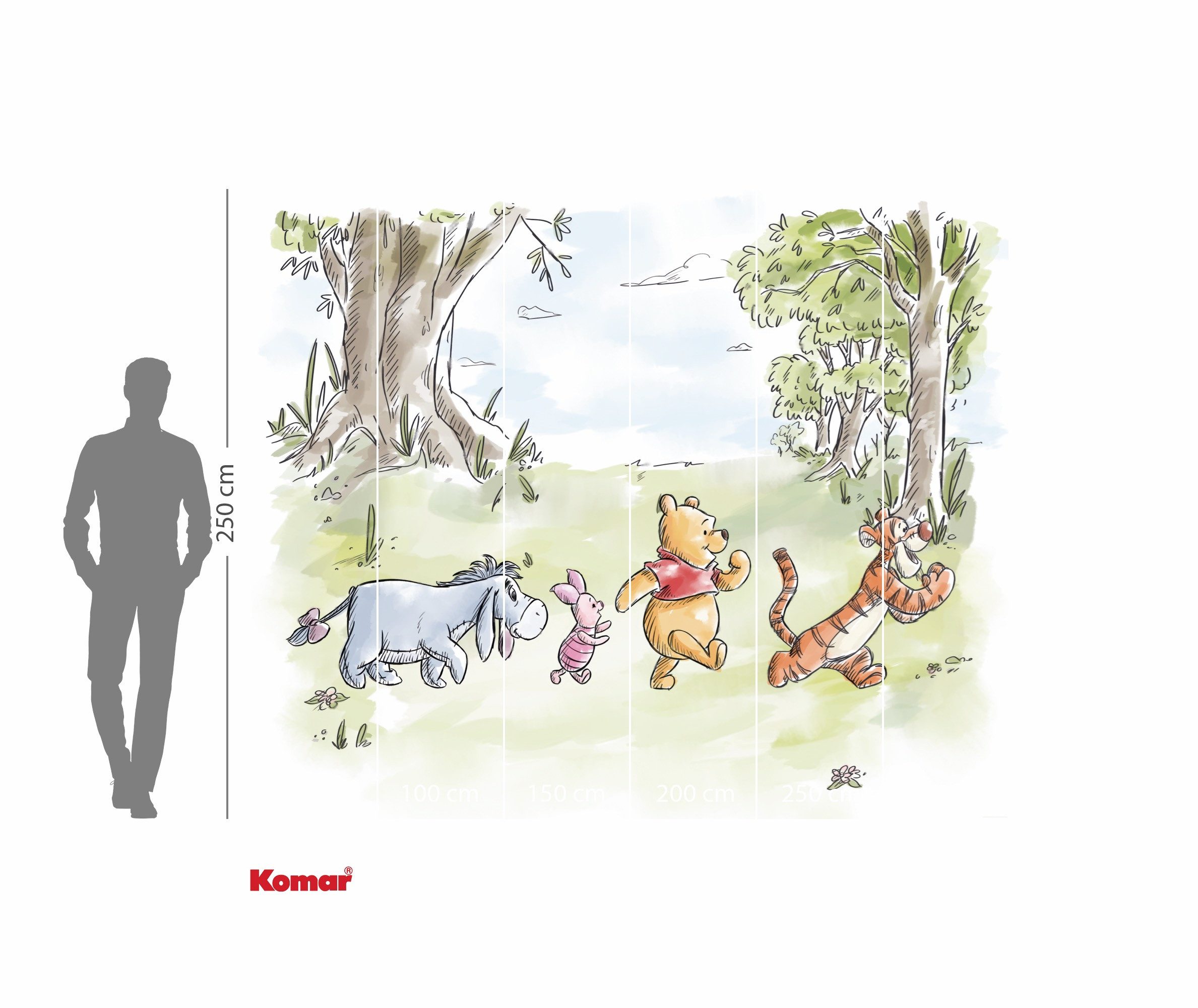 Komar Kinderbehang Disney Winnie the Pooh Walk Together (1 stuk)