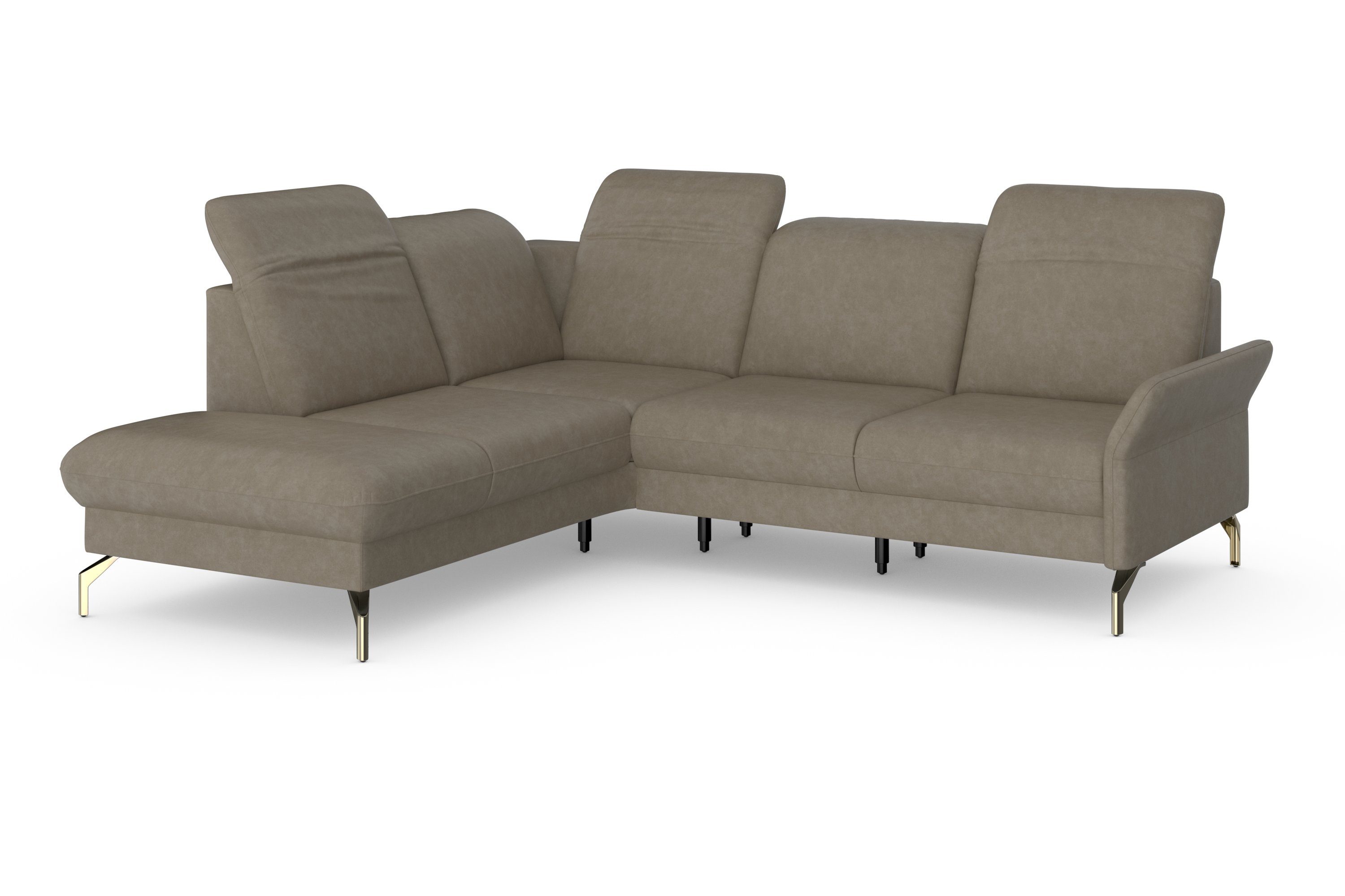 sit&more Hoekbank Fashion L-vorm naar keuze met verstelbare hoofdsteun, uittrekzitting, motorisch, nikkel poten