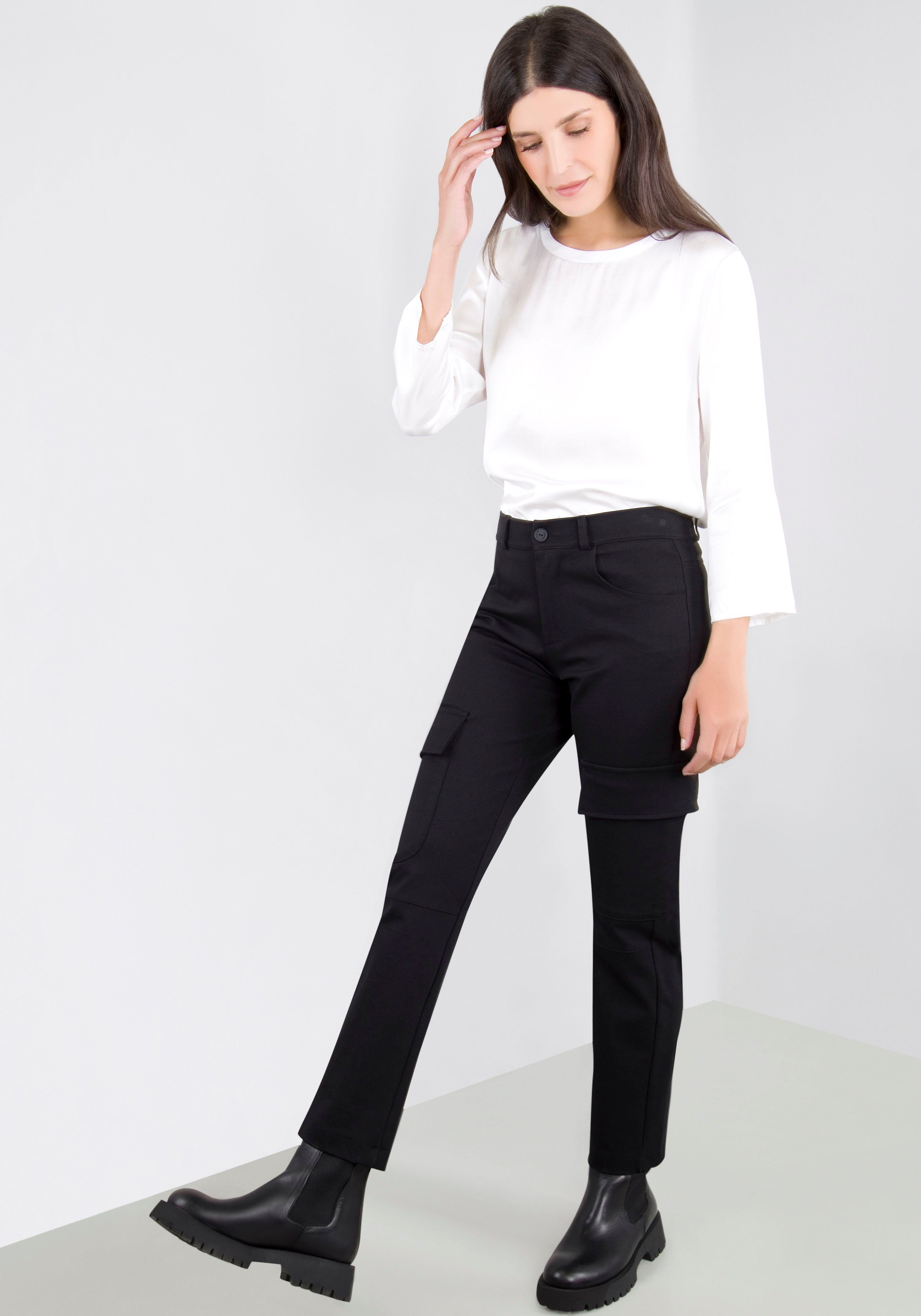 Please Jeans Cargobroek dames cargo broeken maat S (36) zwart