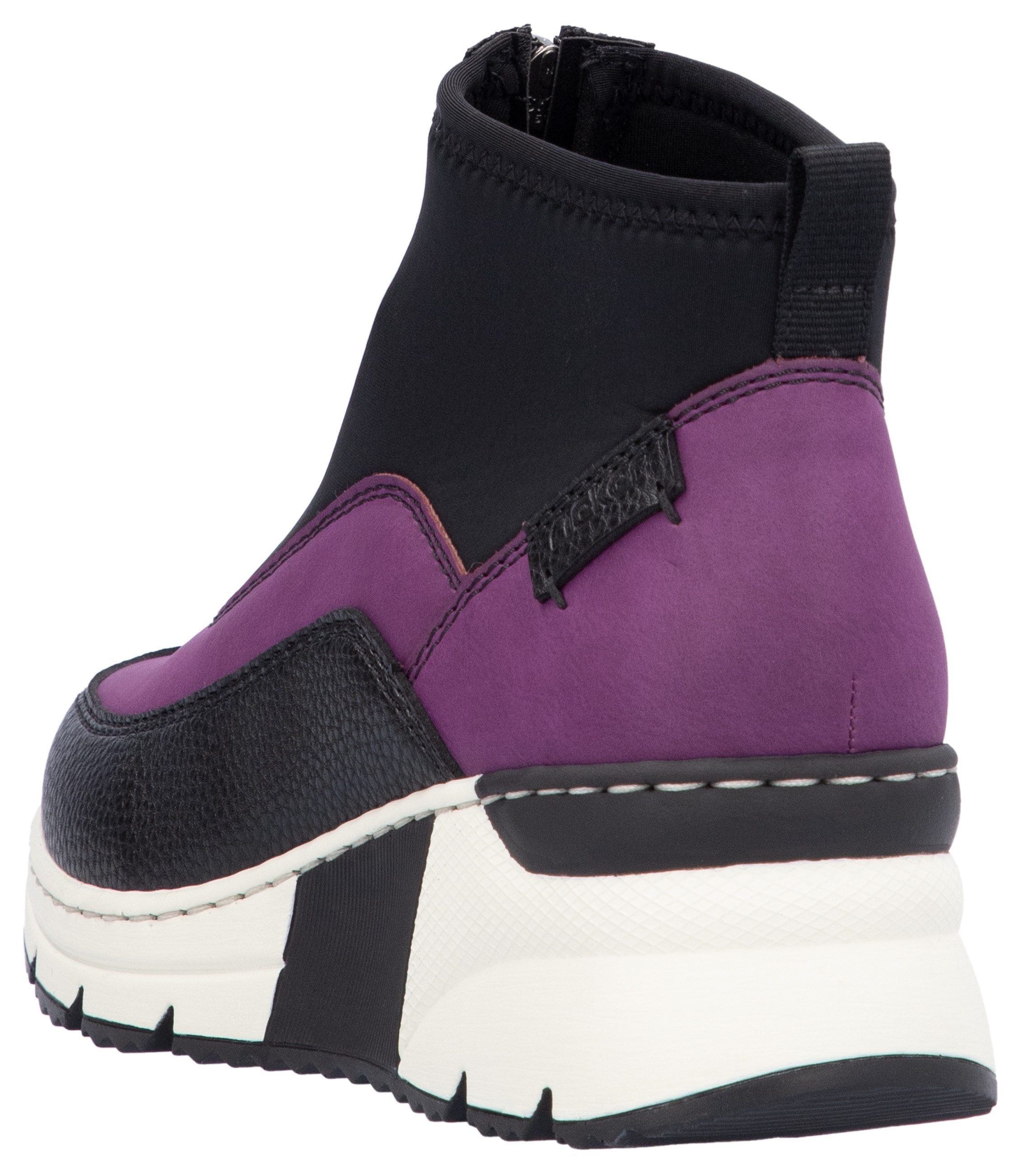 Rieker Sneakers met sleehak enkellaars, wedge laarzen, high top sneaker met ritssluiting vooraan