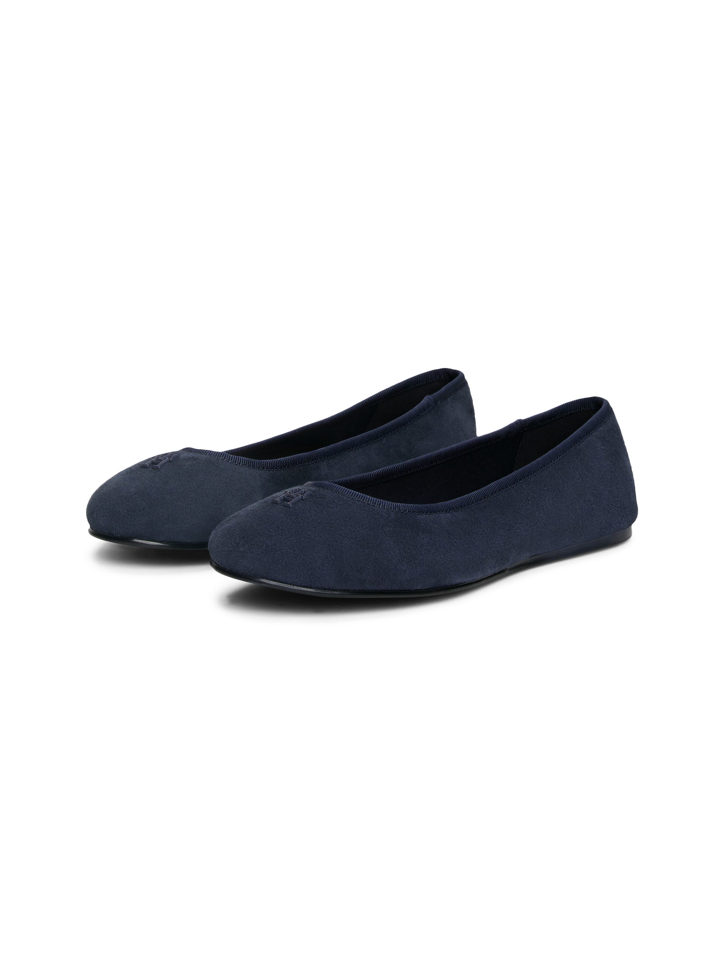 Tommy Hilfiger Ballerina's TH HARDWARE SUEDE BALLERINA , flats, zakelijke schoen, comfortschoen, instapschoen met th-logo