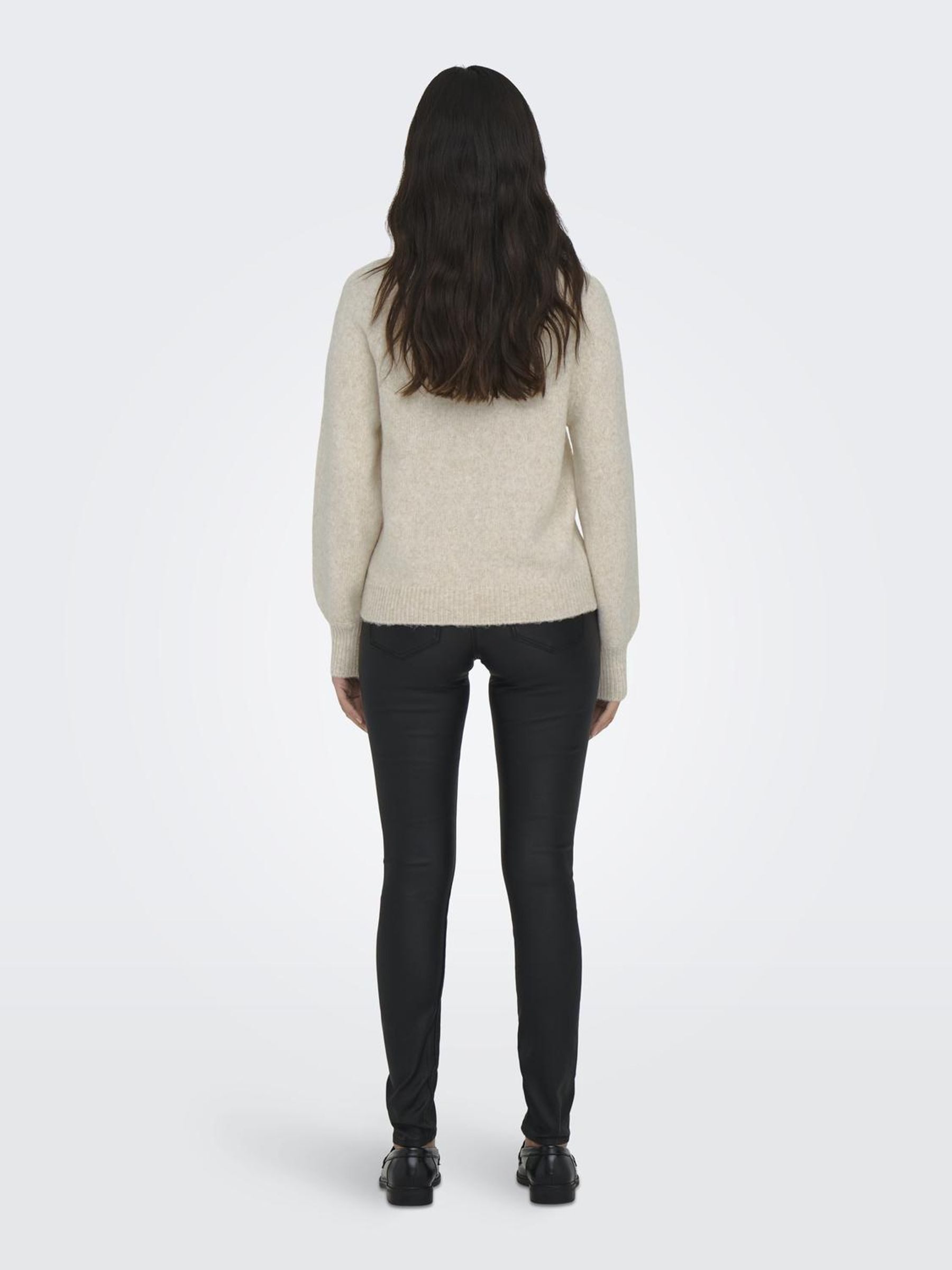 Only Trui met ronde hals ONLEMMA LS BUTTON ONECK EX KNT