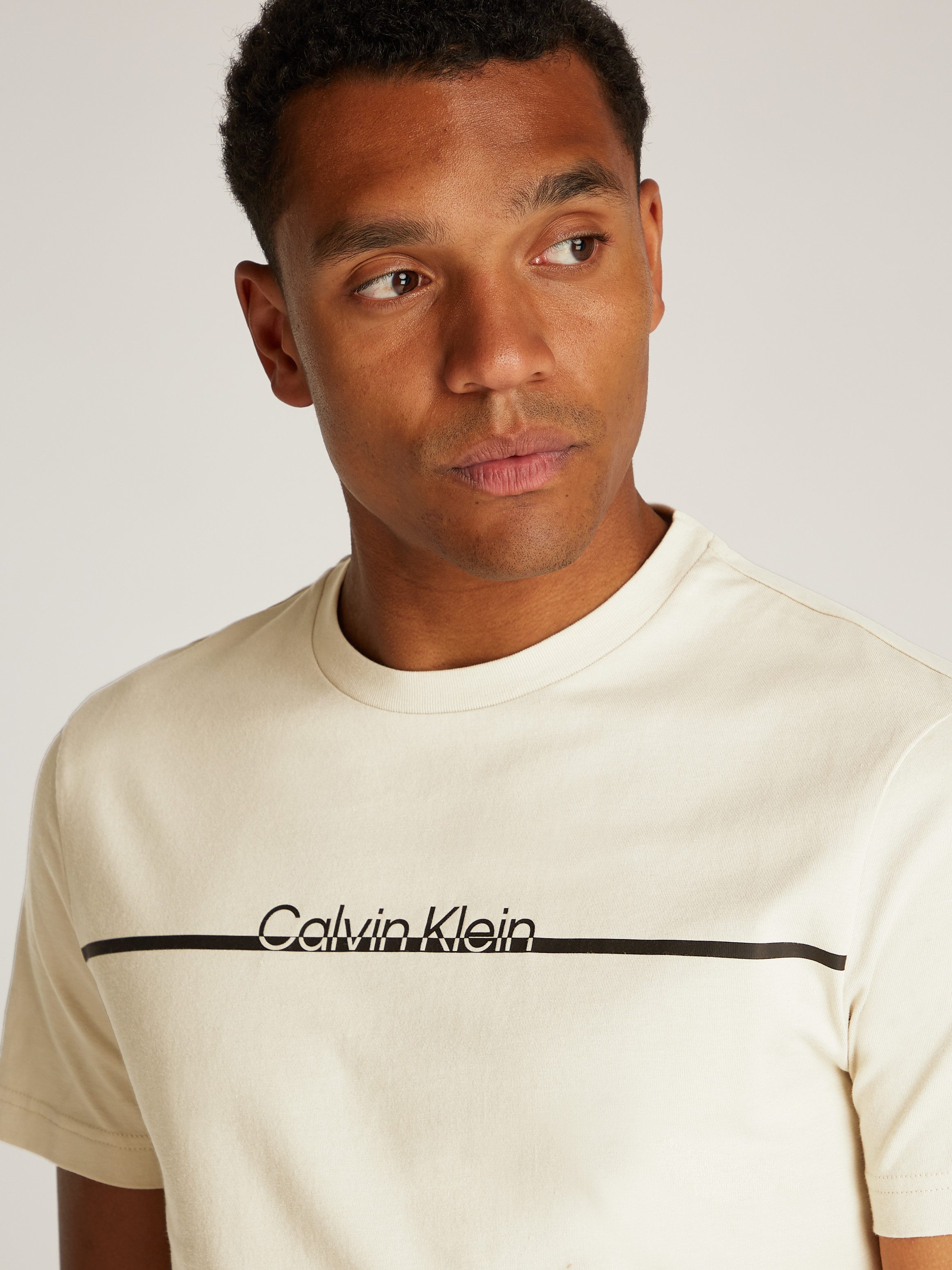 Calvin Klein Shirt met ronde hals SPLIT LINE LOGO T-SHIRT