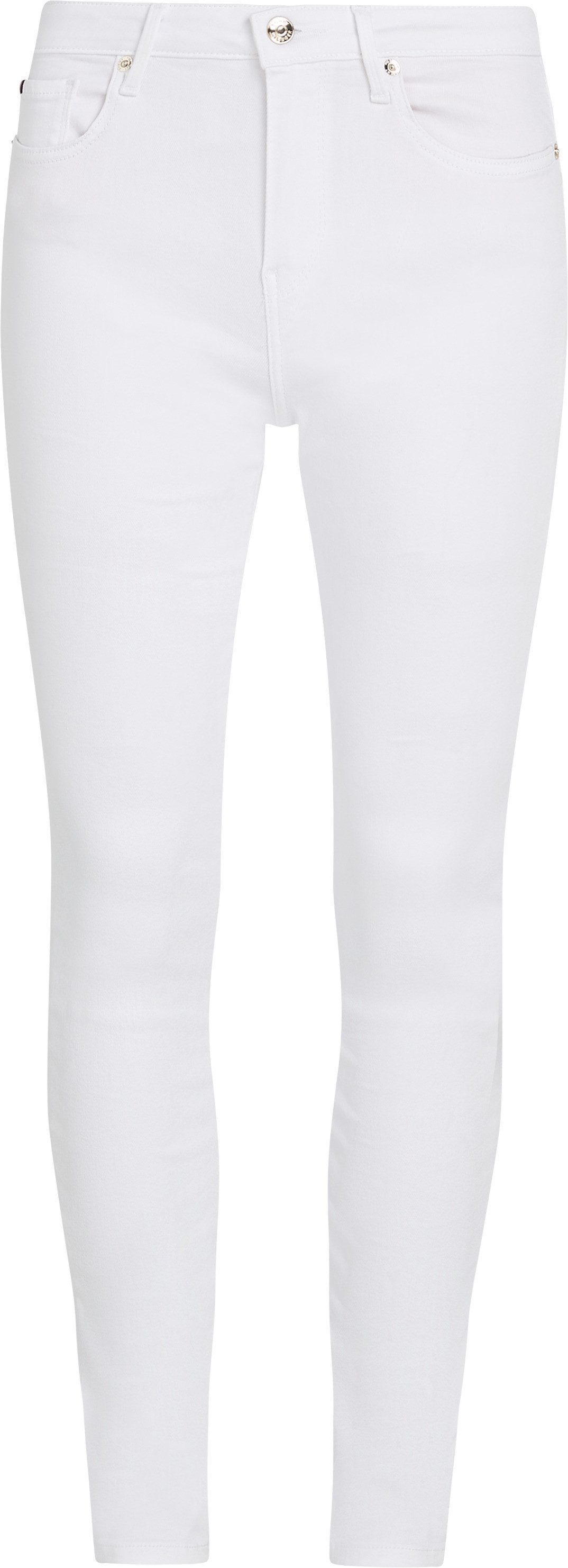 Tommy Hilfiger Skinny fit jeans COMO Skinny Regular Waist met logo-badge, in enkel-lengte