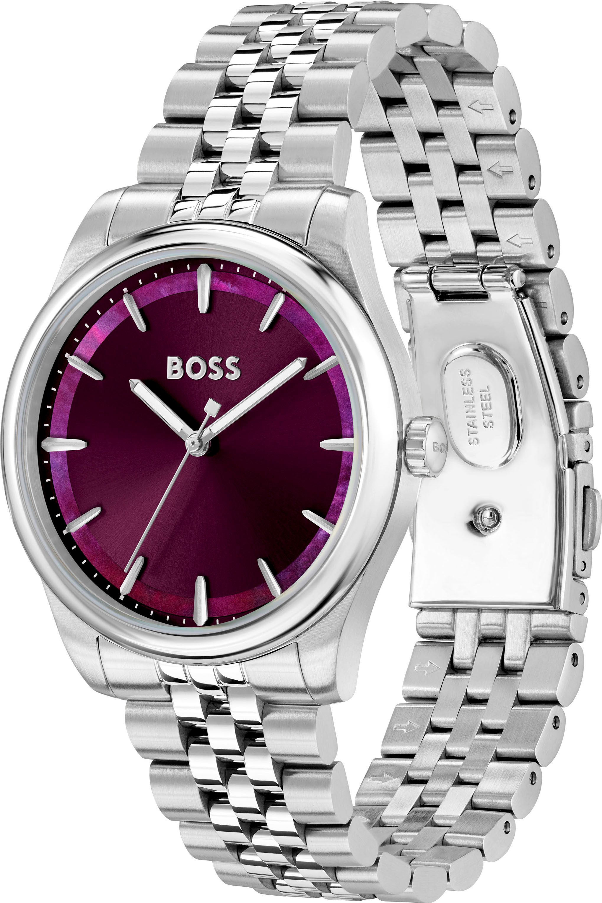 Boss Kwartshorloge GRACEFUL Horloge, dameshorloge, stalen band, analoog