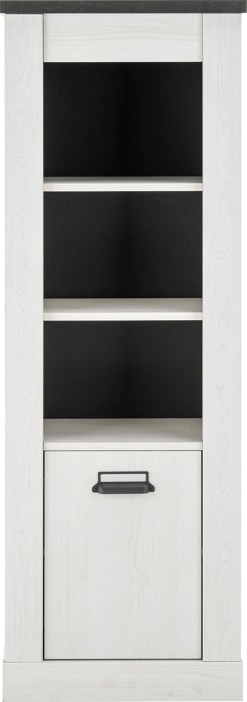 Home affaire Waskast SHERWOOD hoge kast, commode in moderne houtlook, met metalen apothekers handgrepen, hoogte 146 cm