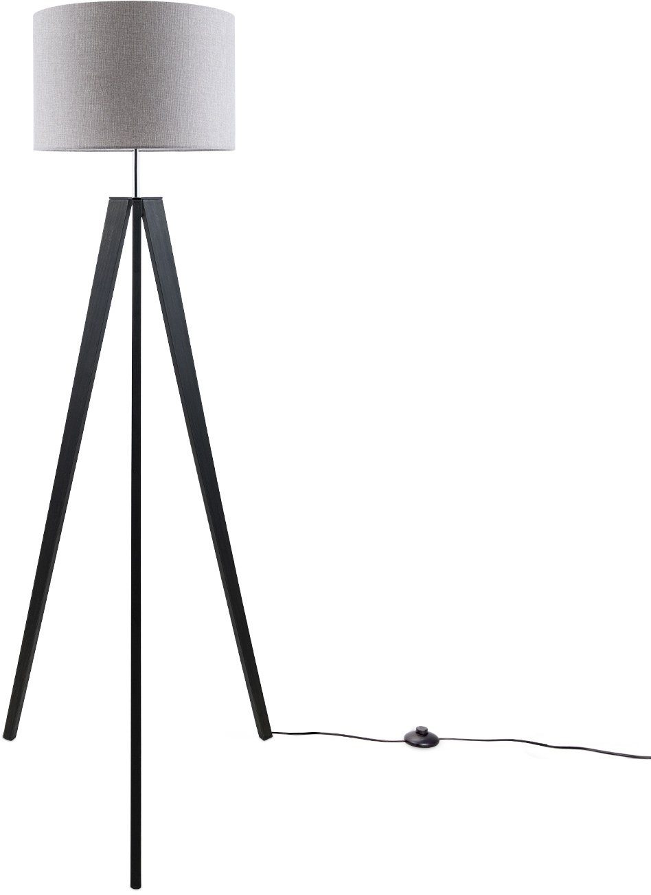 Paco Home Staande lamp Canvas uni Color Vloerlamp vintage voet LED lamp woonkamer Scandinavisch ontwerp E27