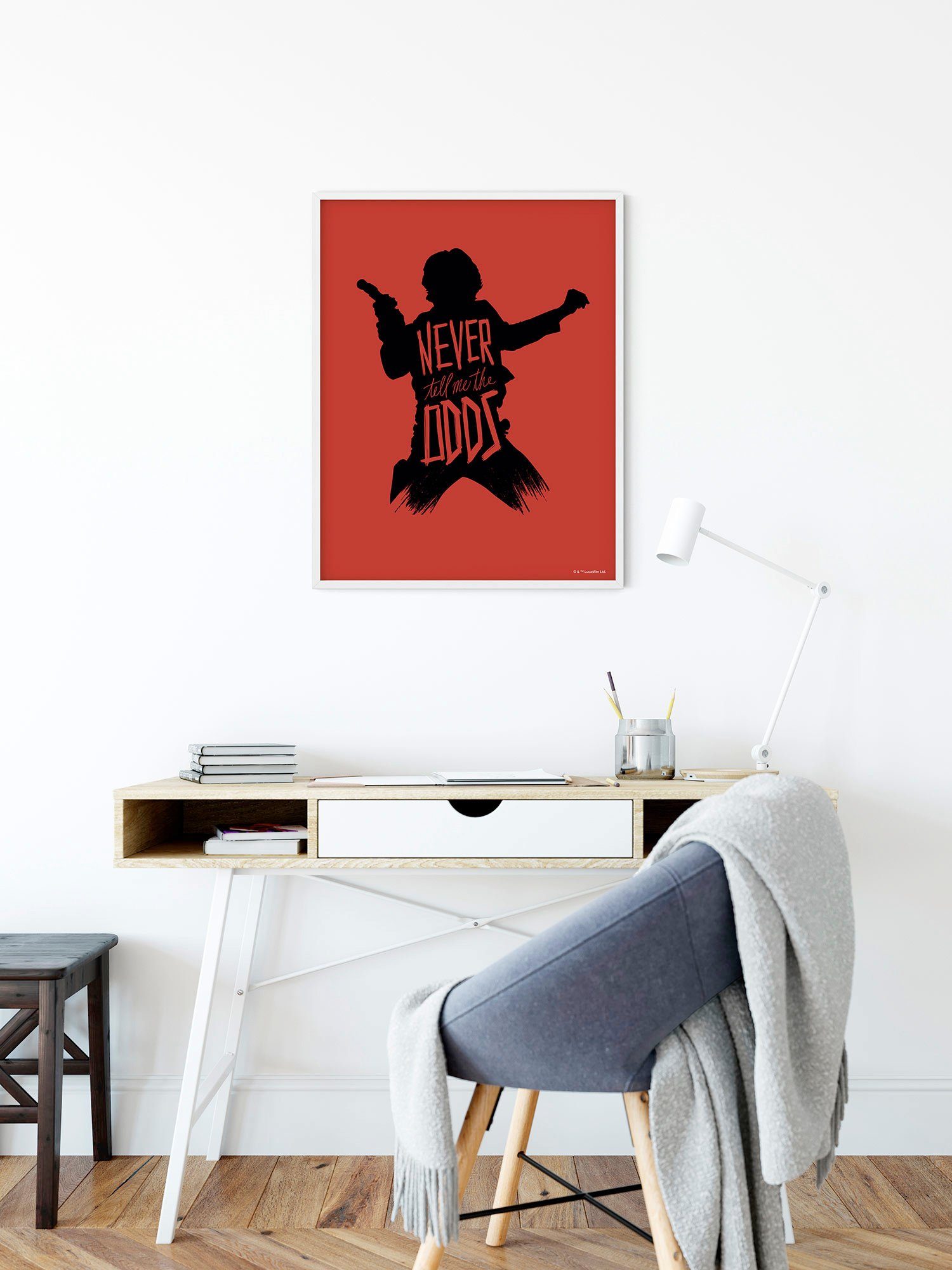 Komar Wanddecoratie Star Wars Silhouette Quotes Han Solo Wanddecoratie voor de kinderkamer - zonder lijst (1 stuk)