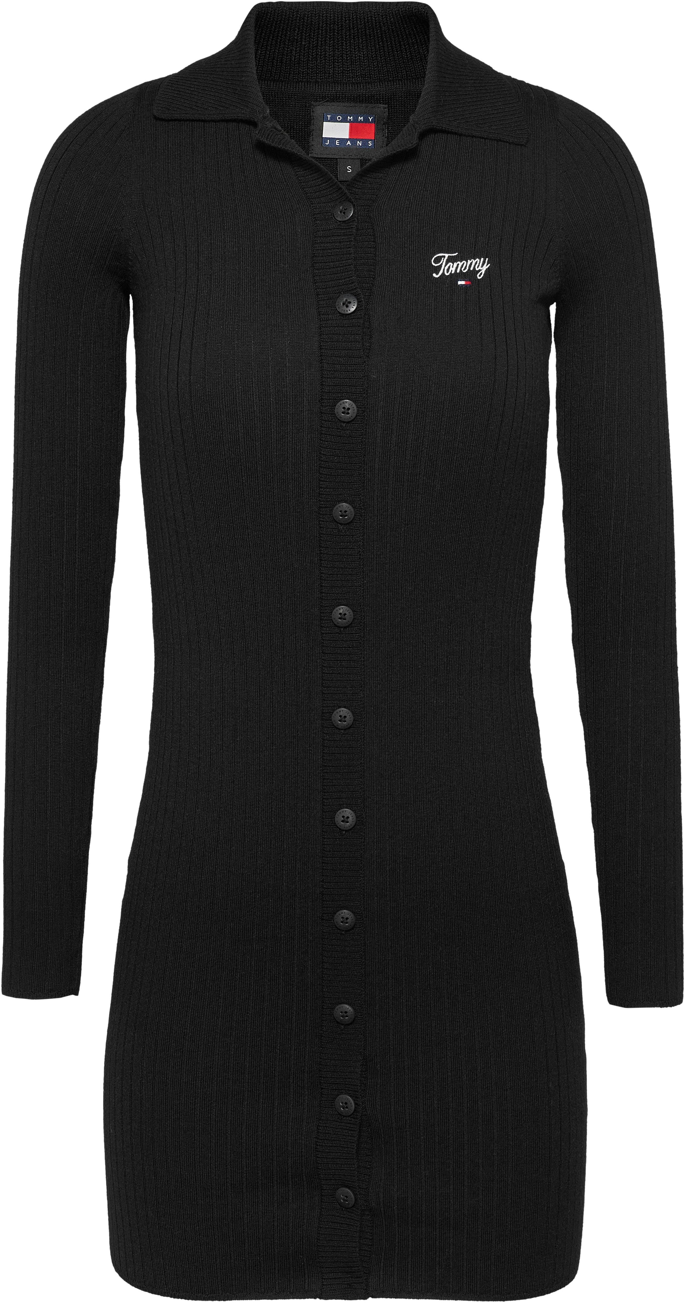 TOMMY JEANS Polojurk TJW SCRIPT POLO SWEATER DRESS met tommy jeans script logo-opdruk