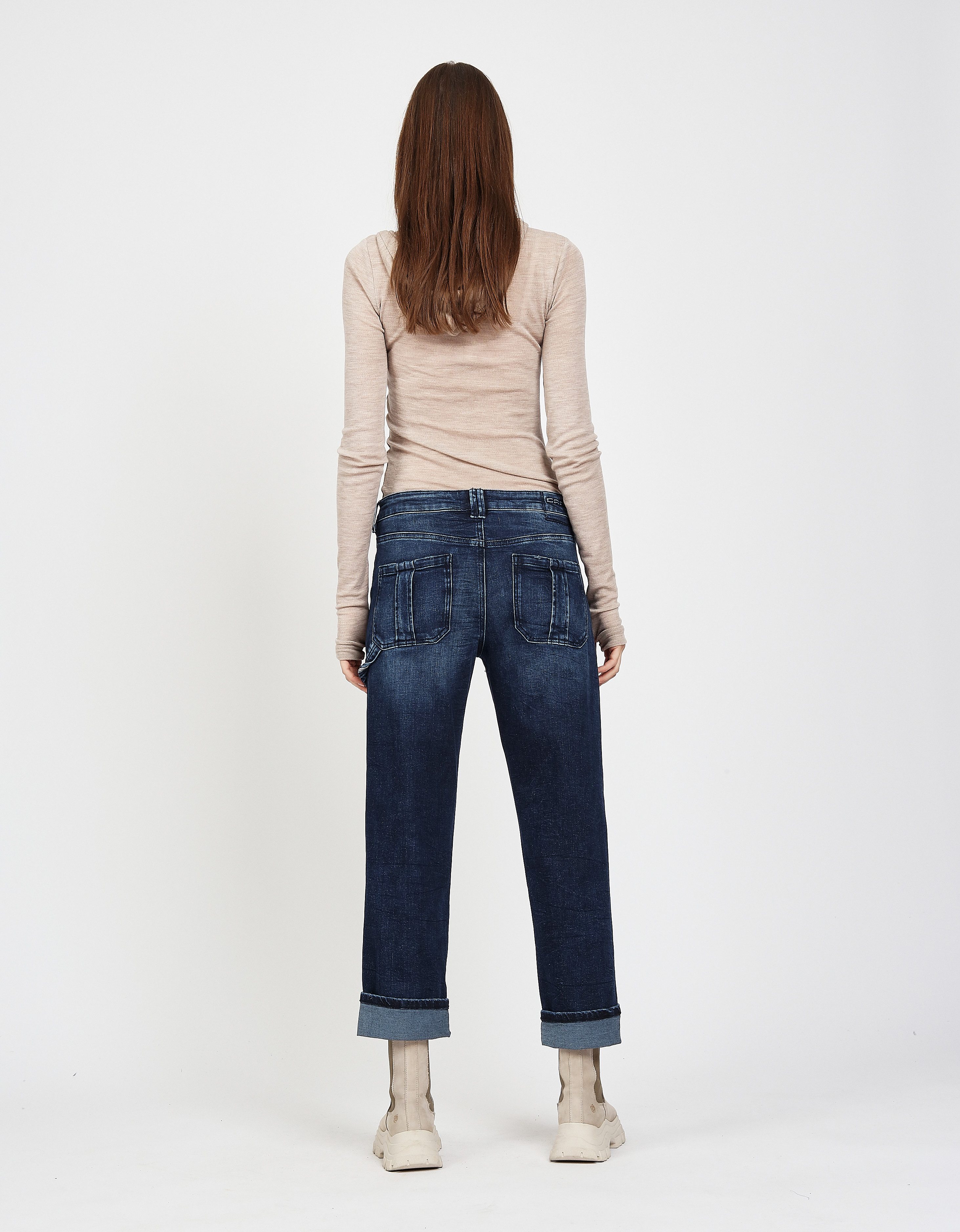 GANG Straight jeans 94THELMA WORKER met opgenaaide zakken en typische werkdetails