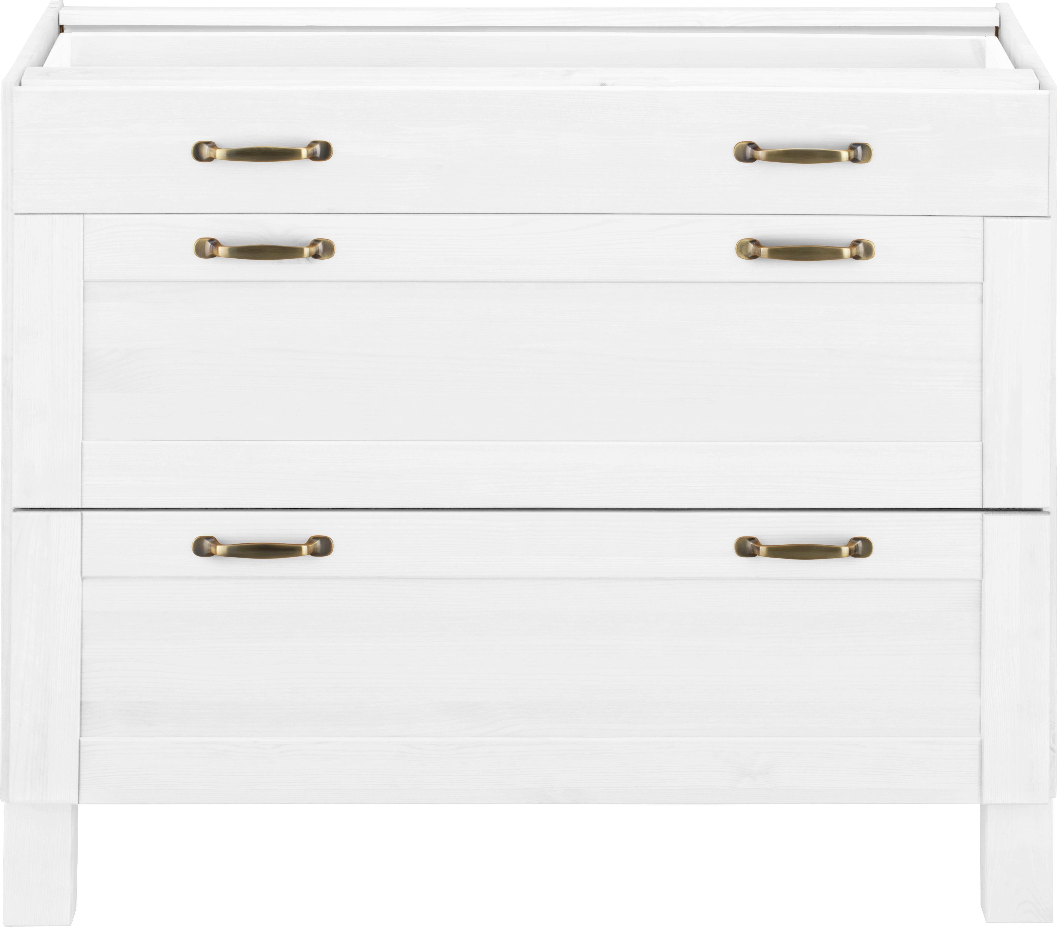 Home affaire Onderkast Alby Breedte 100 cm, 3 laden onderkasten wit