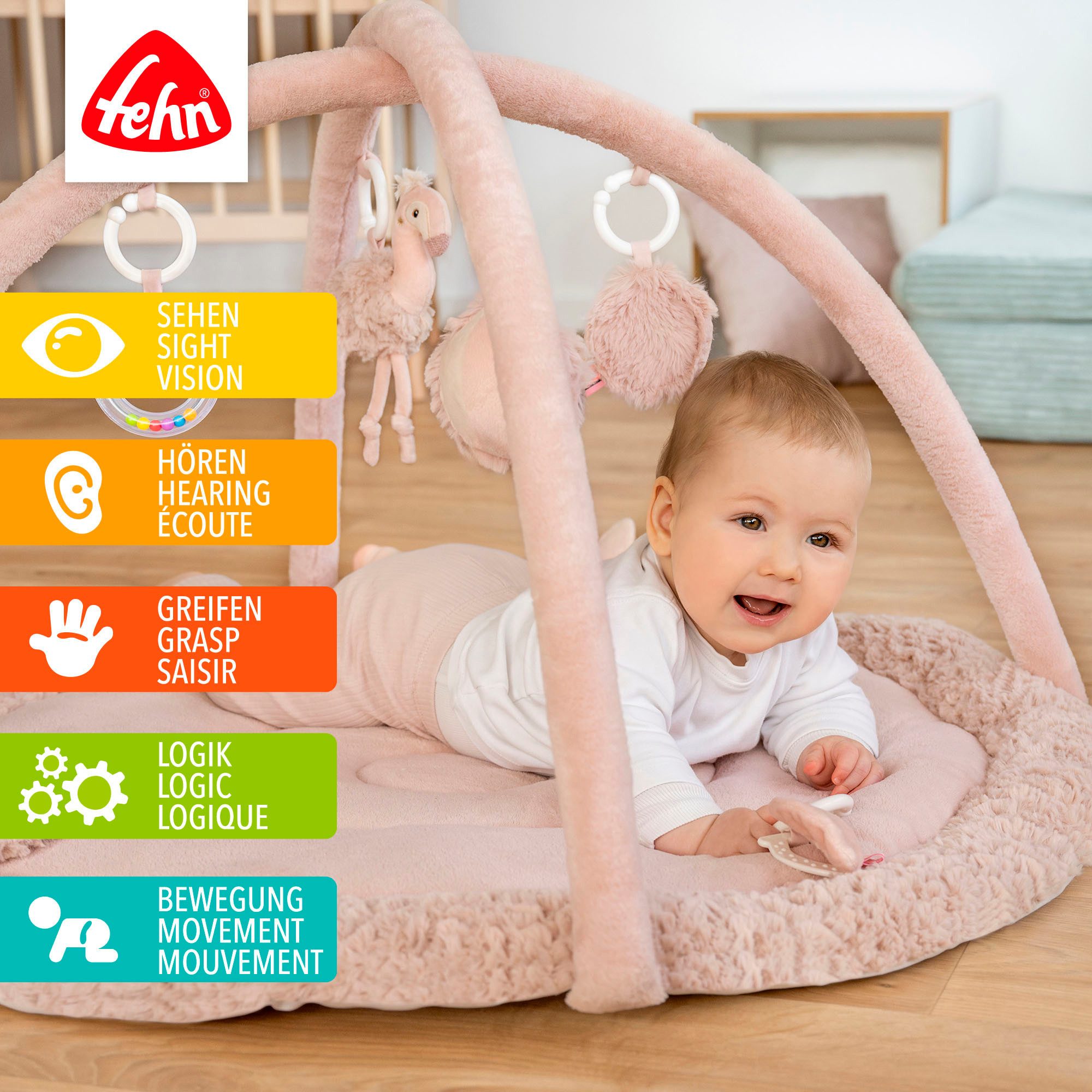 Fehn Speelboog Lazy, Crazy & Pink, Flamingo, 3-D-Activity-Dek
