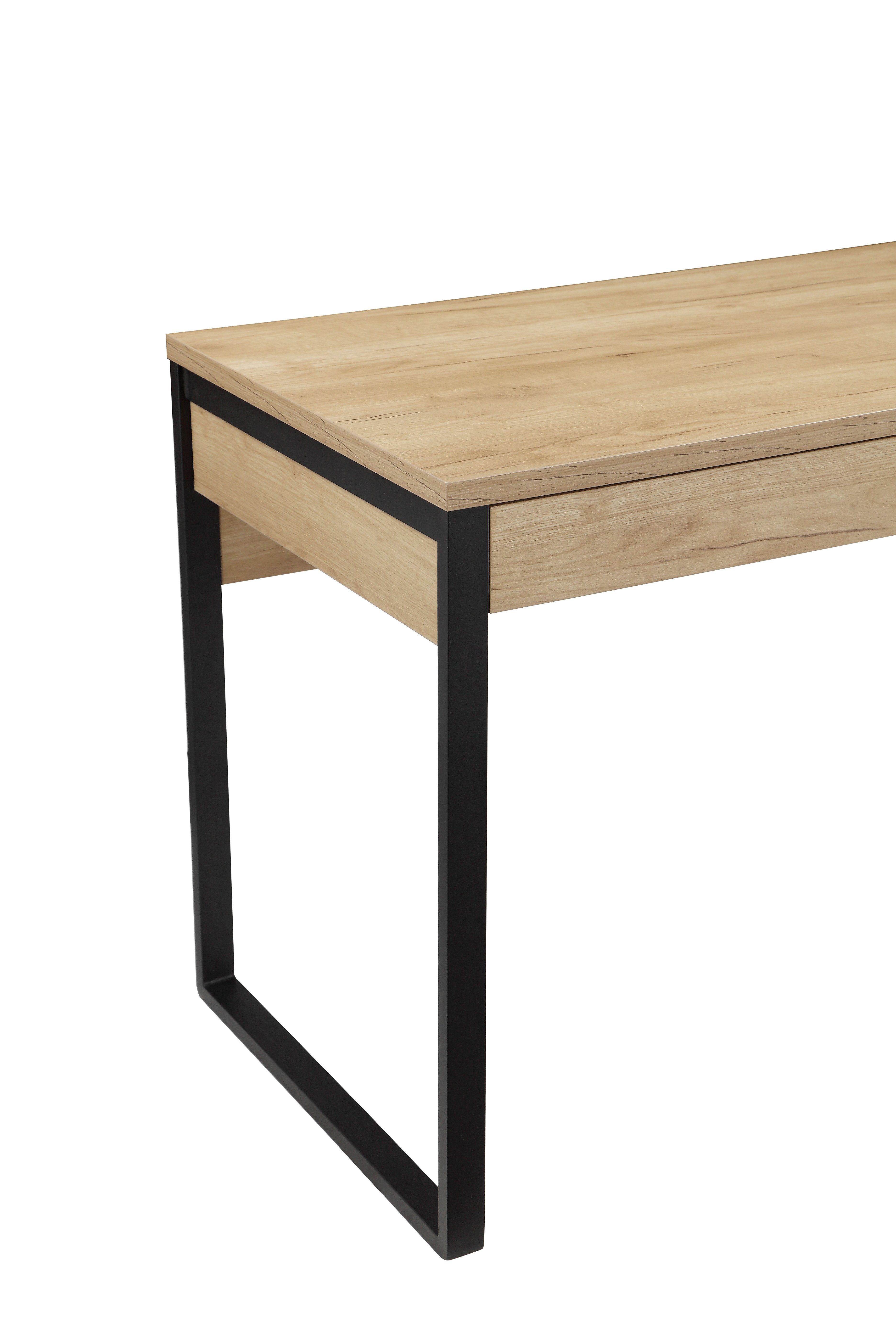 Places of Style Bureau Moid, Computertafel in modern design, Breedte 120/140/160 cm, met metalen poten & lade
