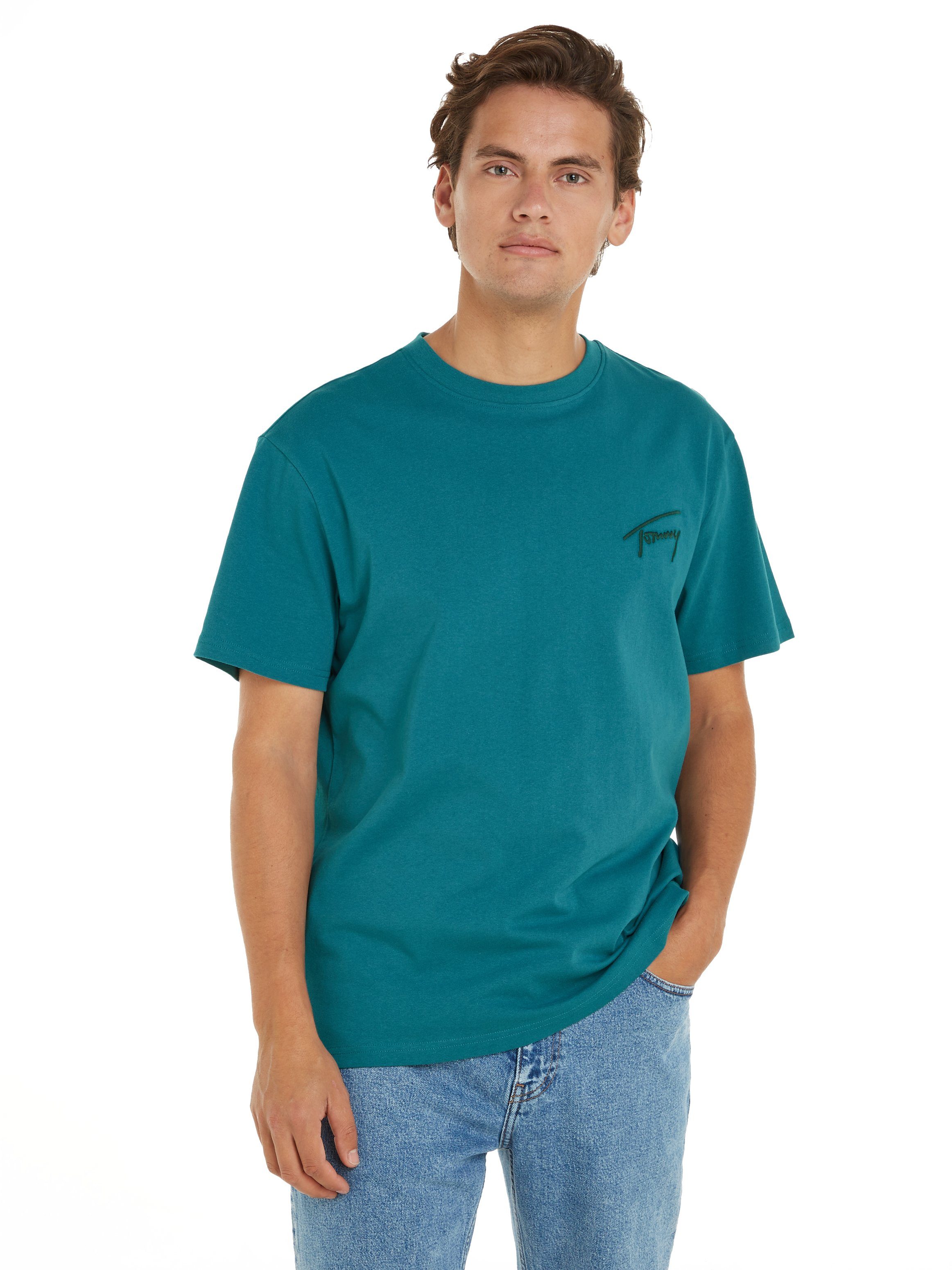 TOMMY JEANS T-shirt TJM REG SIGNATURE TEE EXT met geborduurd handtekening-logo