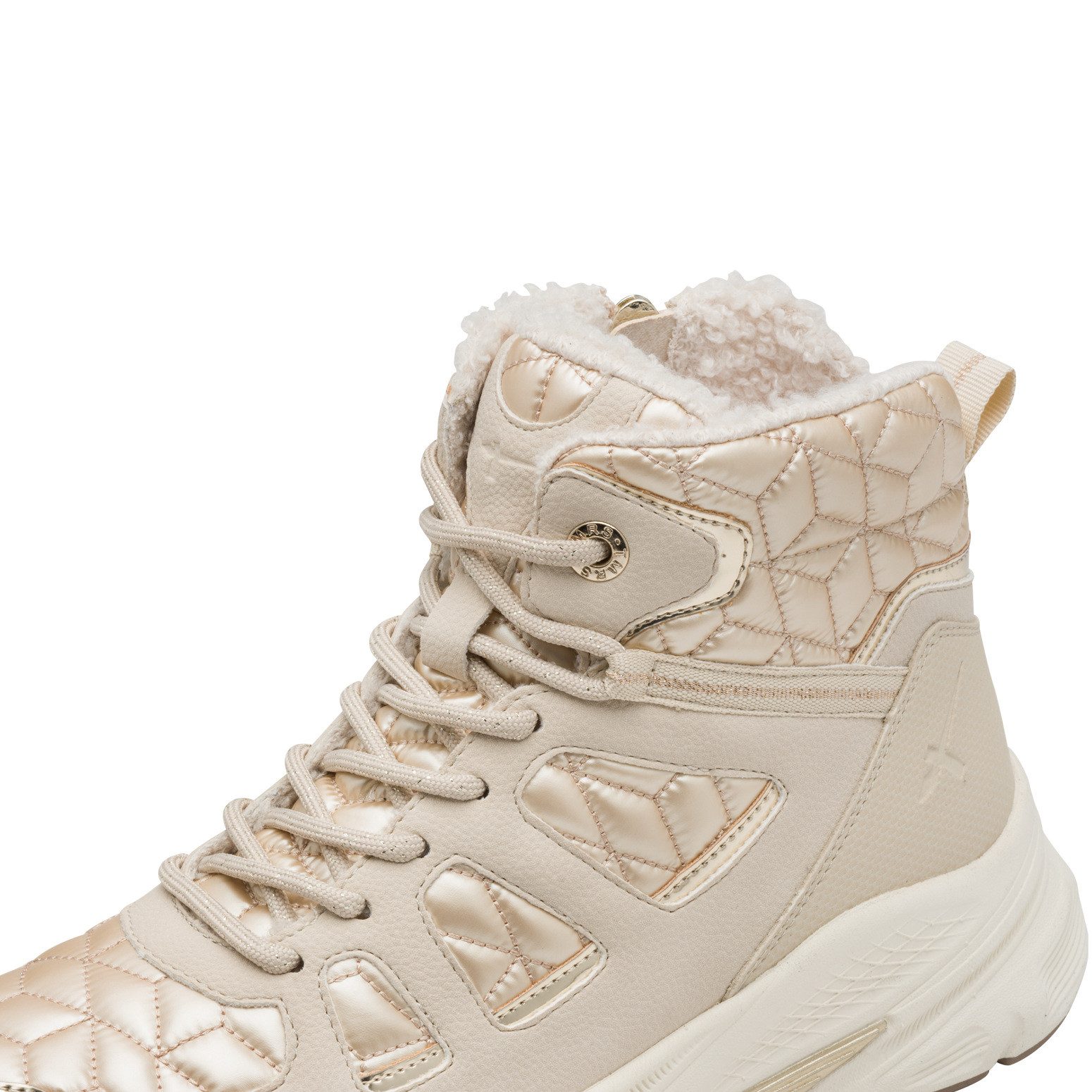 Tamaris Winterlaarzen , sleehak, veterboots met afgesteppte wattaties