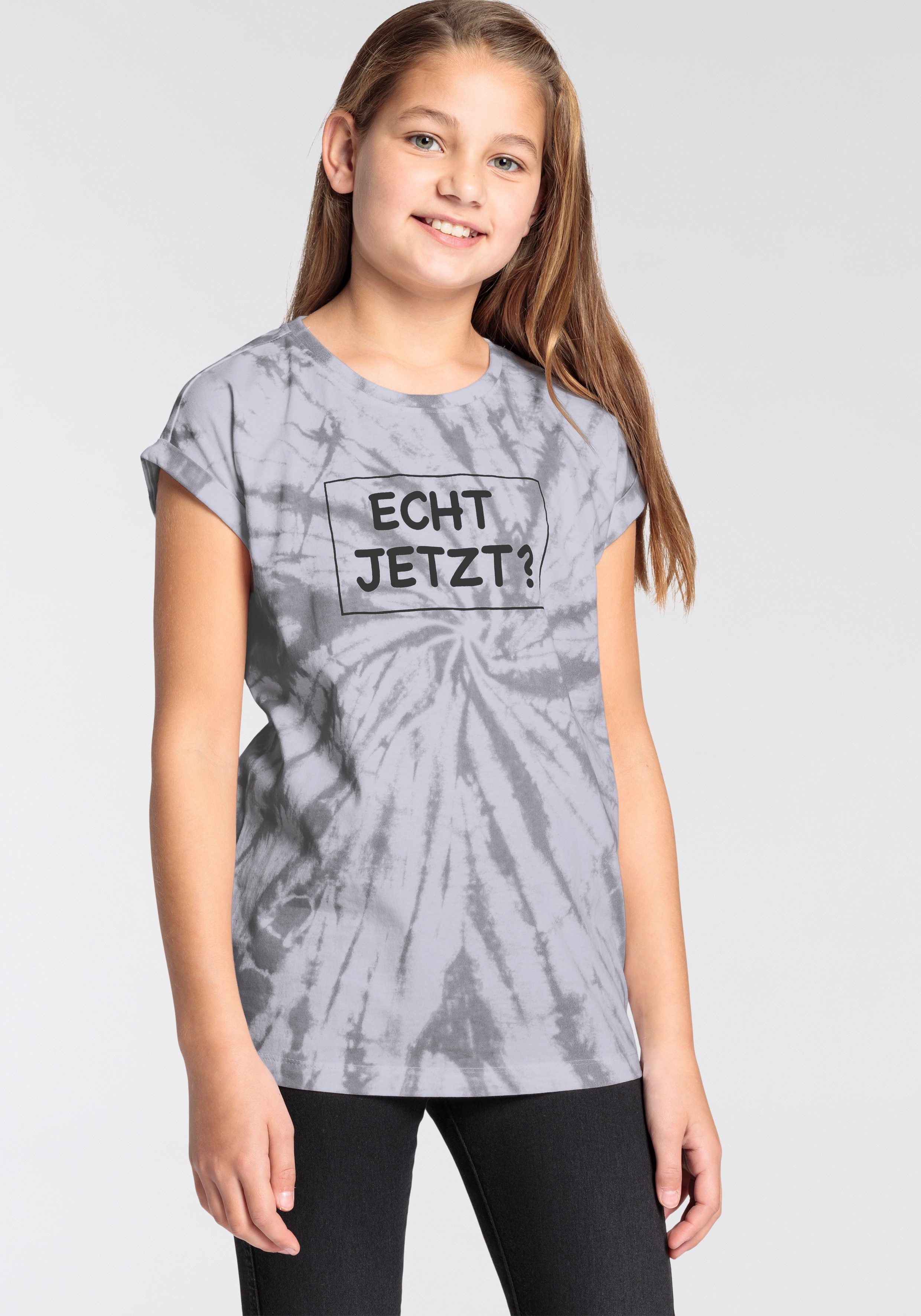 KIDSWORLD T-shirt ECHT JETZT? Korte mouwen, casual pasvorm, met allover-print en statements