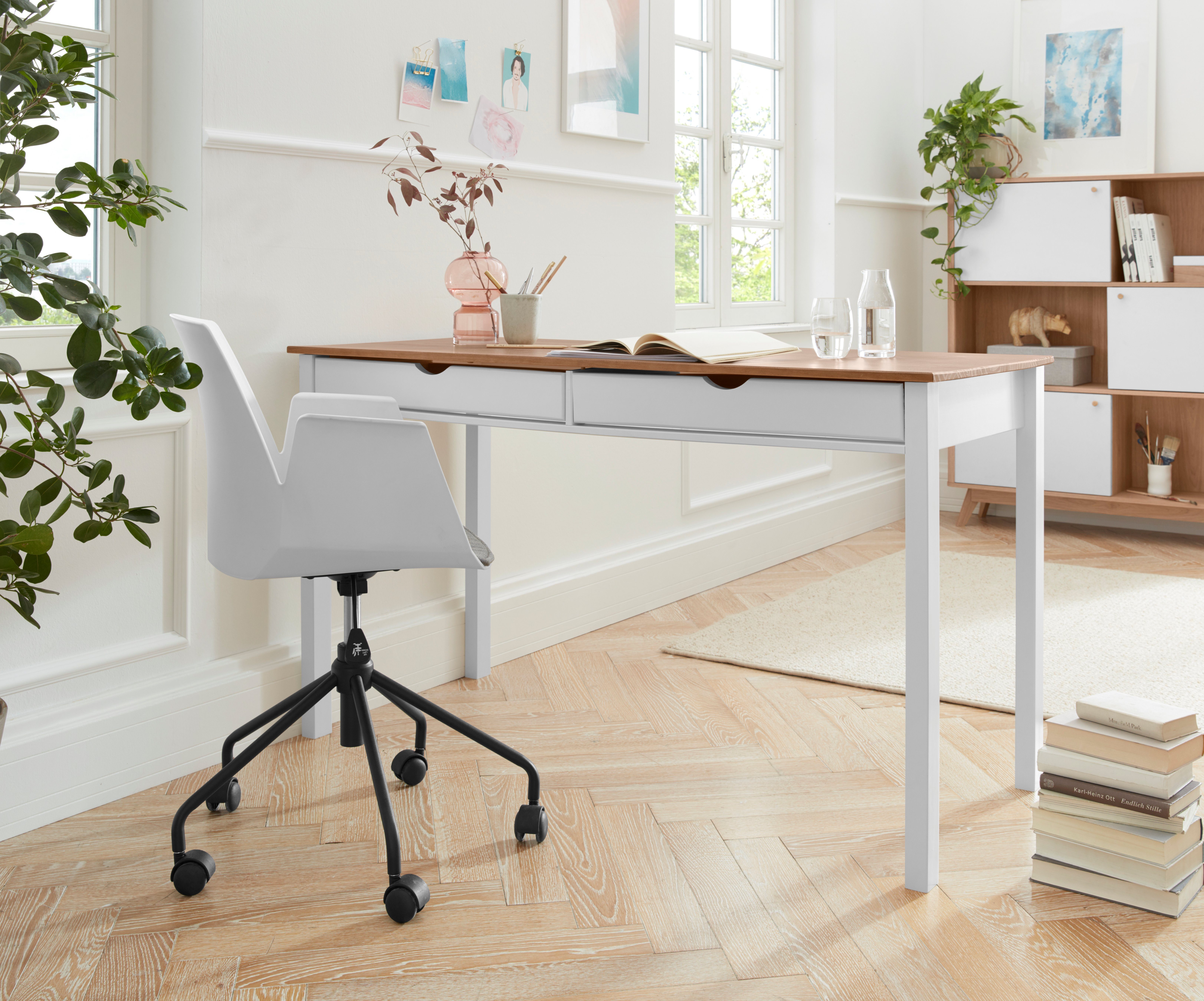 INOSIGN Bureau Gava van massief grenenhout, met praktische verzonken grepen, breedte 140 cm