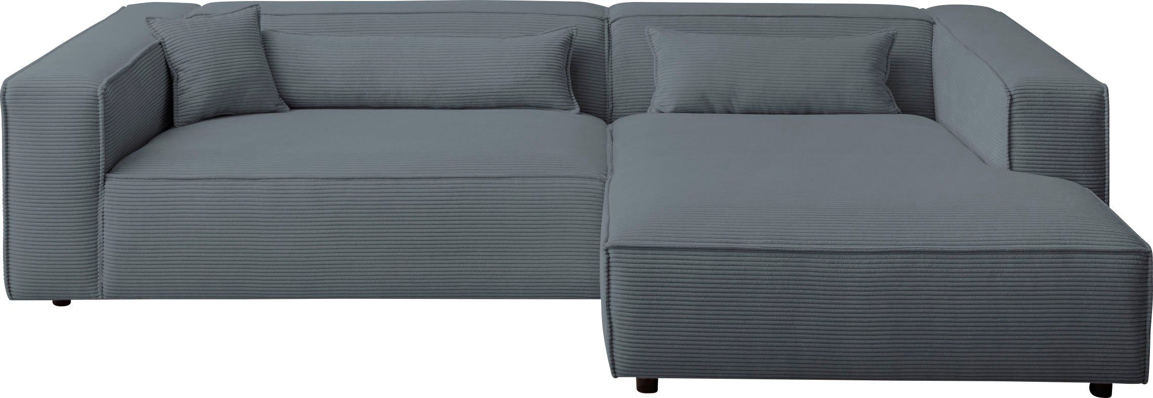LeGer Home by Lena Gercke Hoekbank PIARA XXL, Big-sofa in cord of linnenlook, L-vorm, met biesnaad