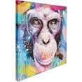 spiegelprofi gmbh artprint op linnen rimbo gezicht van een aap met sigaar (1 stuk) roze