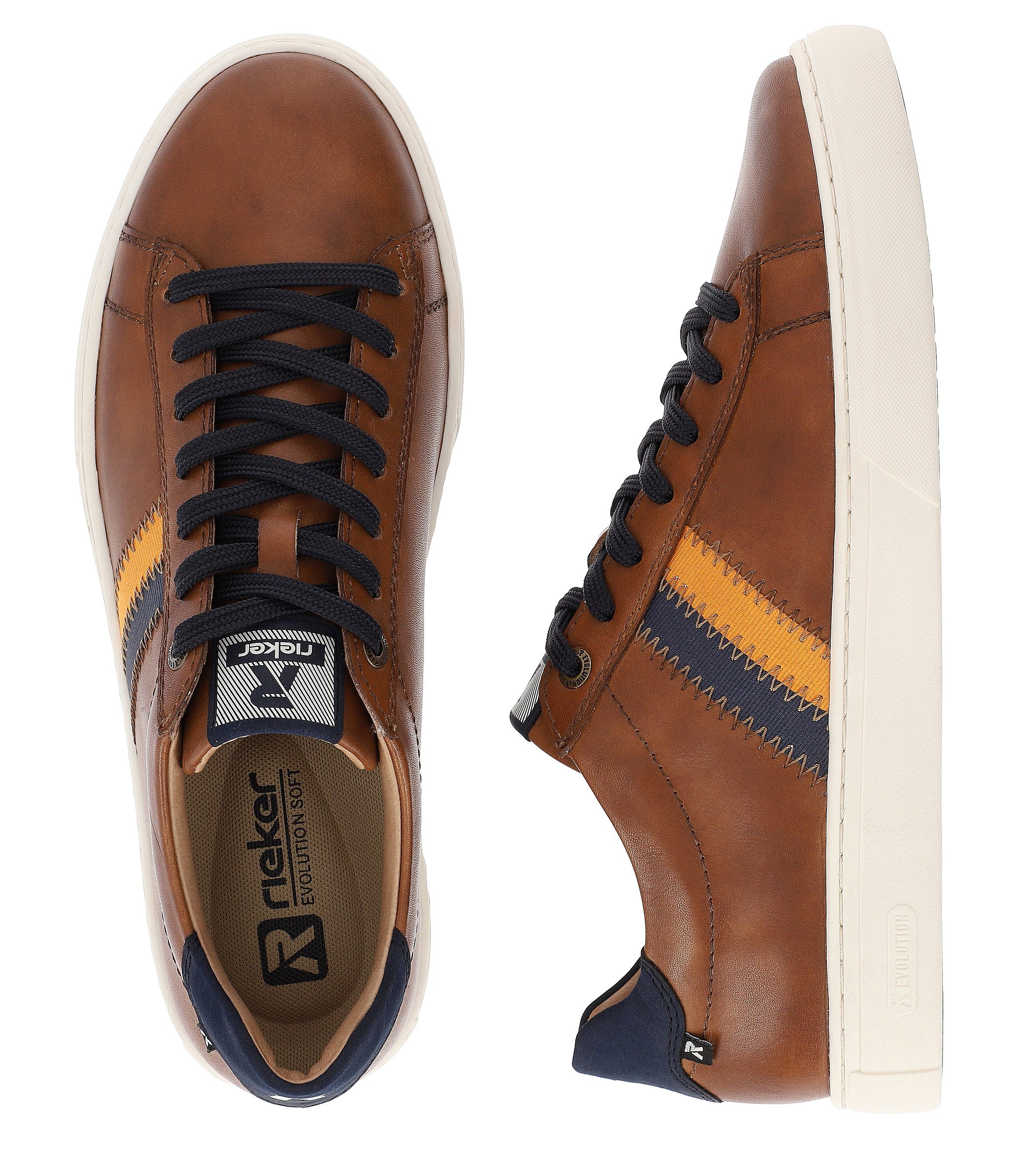 RIEKER Sport Sneakers met leren binnenvoering, vrijetijdsschoen, lage schoen, veterschoen