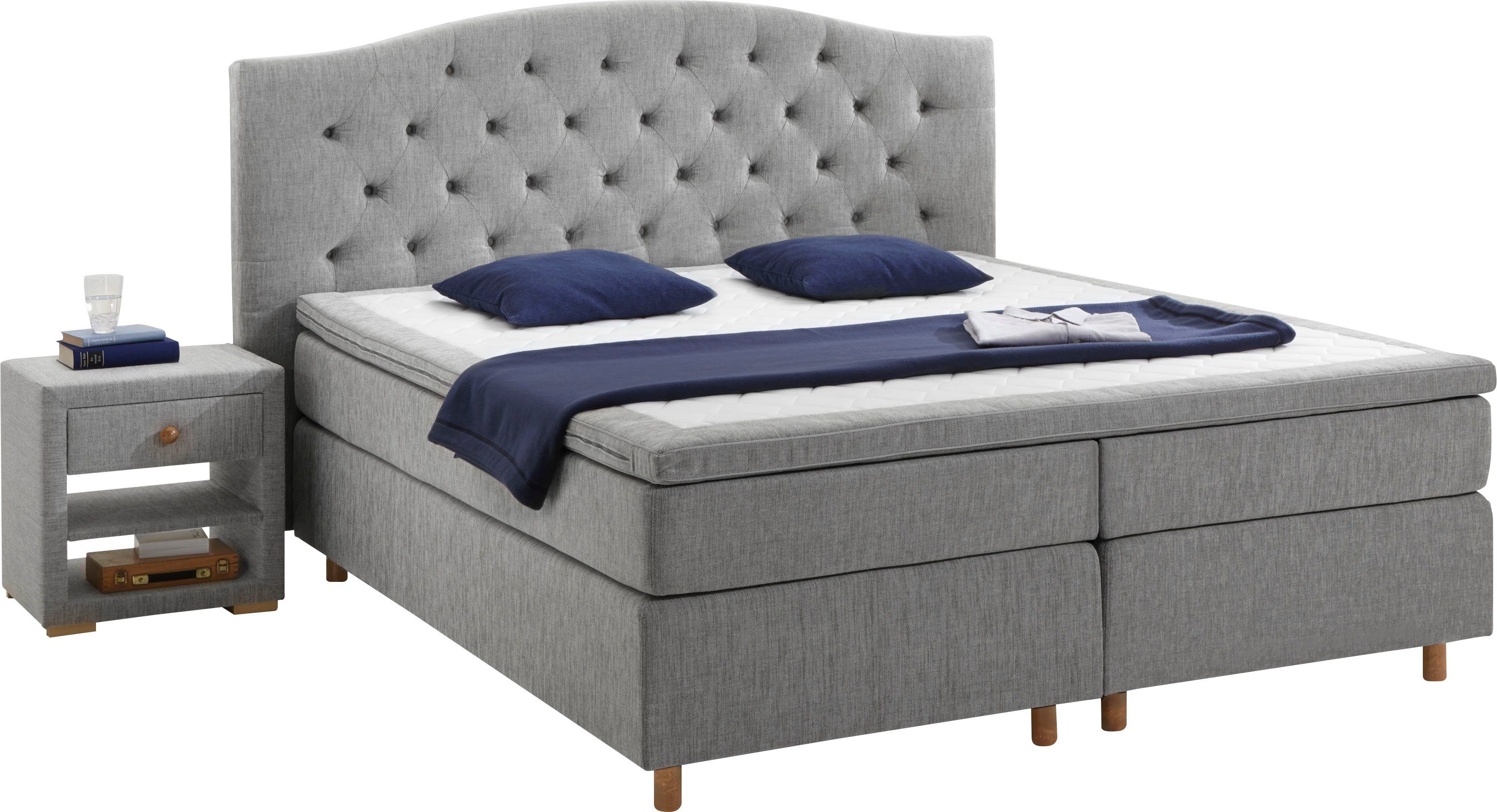 Home affaire Boxspring Claire met massieve box, incl. topmatras, verschillende hardheden