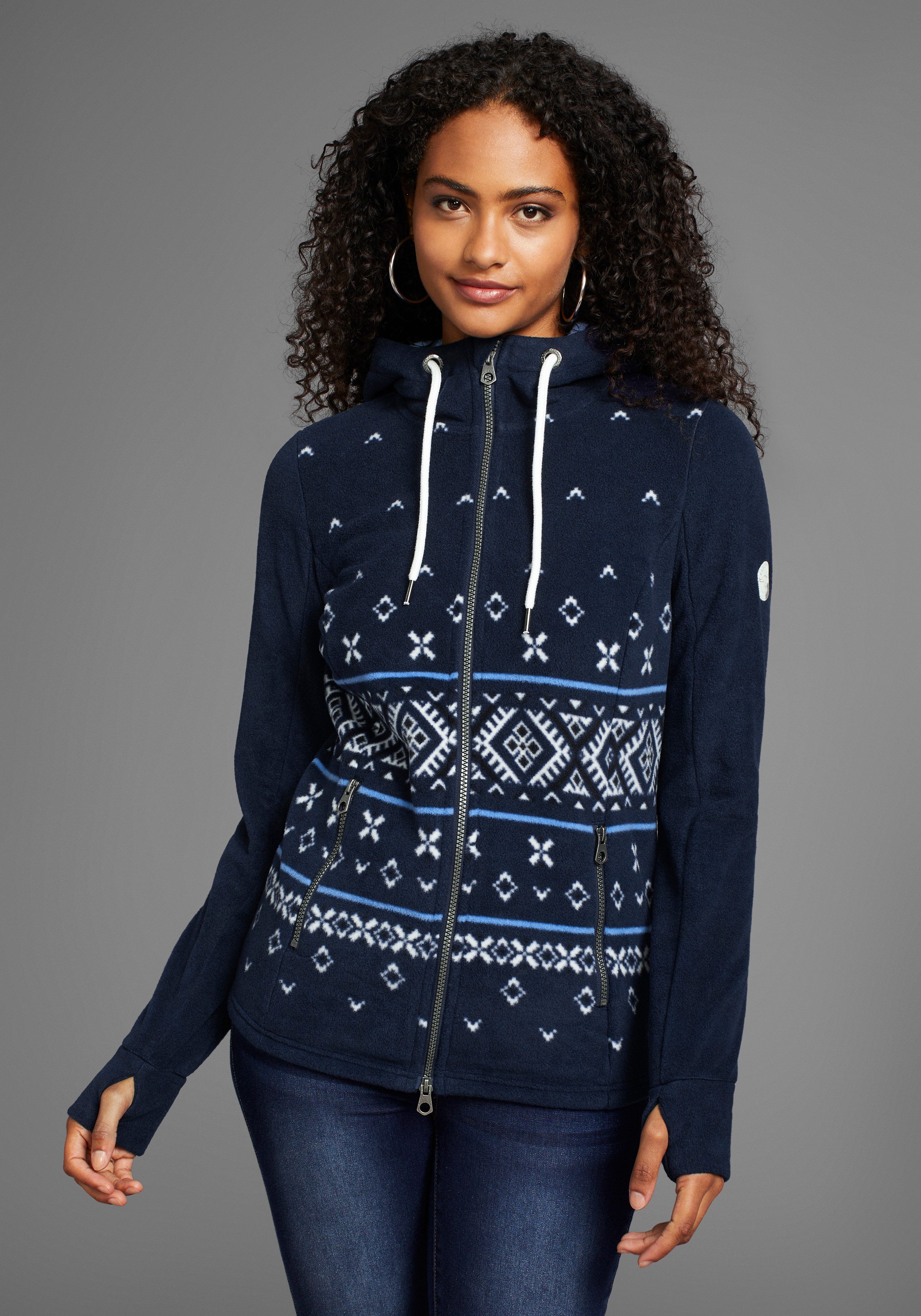 KangaROOS Fleecejack met noors motief
