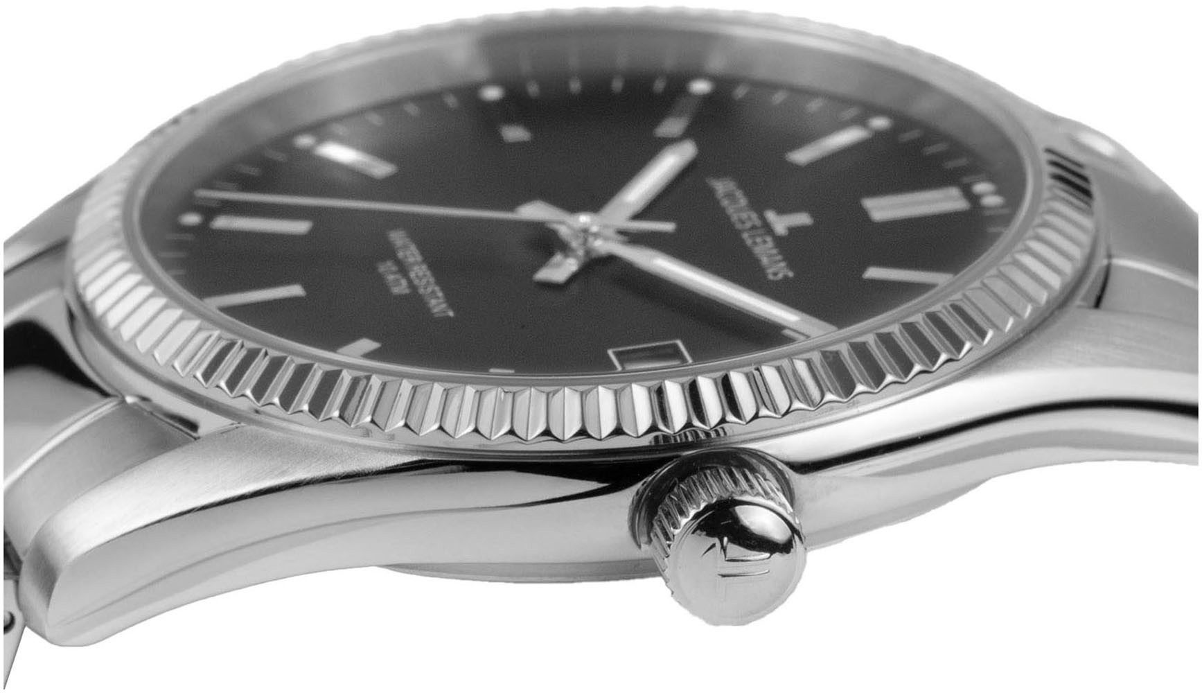 Jacques Lemans Kwartshorloge Derby Horloge, herenhorloge, dameshorloge, roestvrijstalen band, tot 10 bar waterdicht.