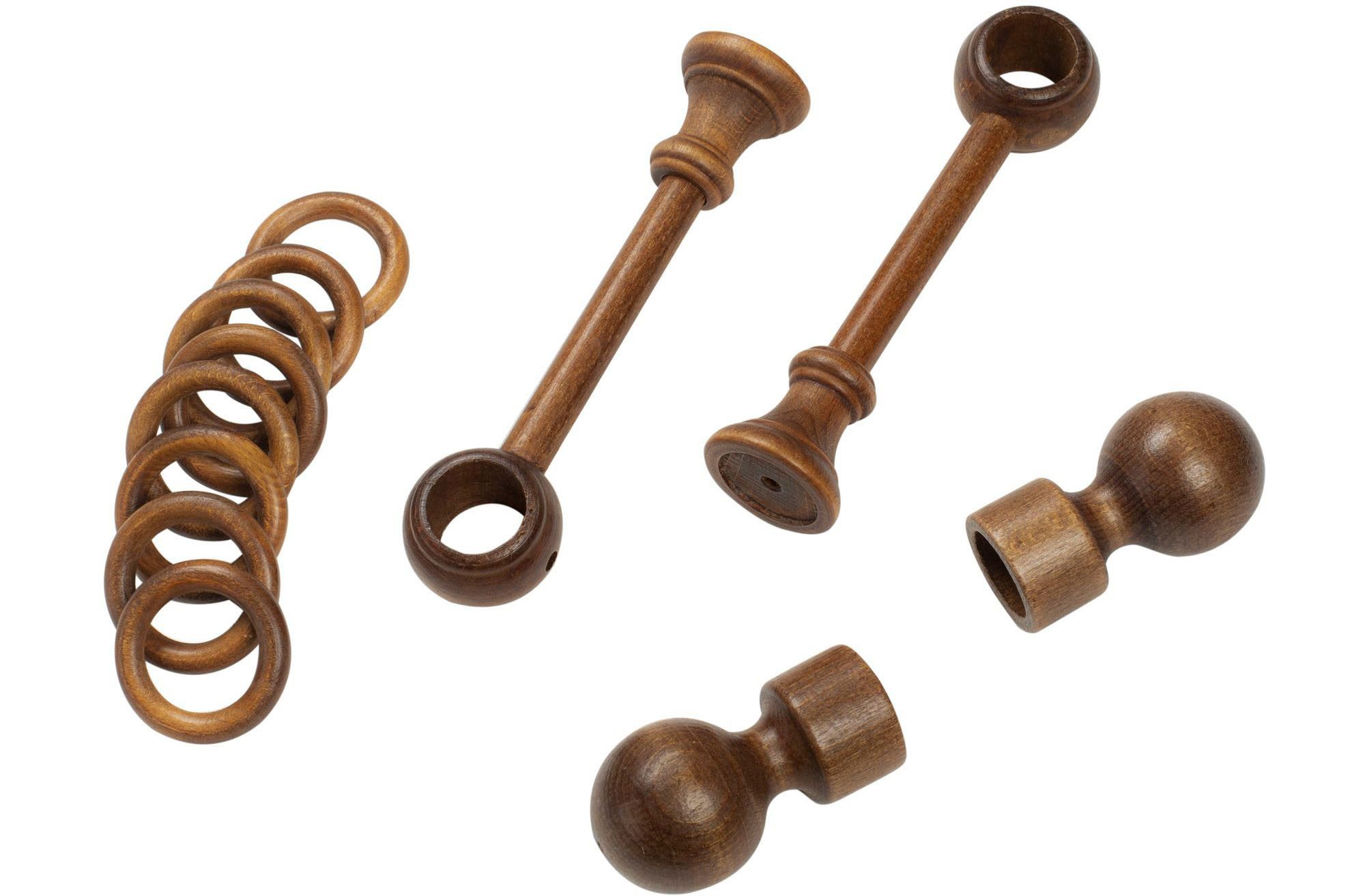 SN DECO GROUP Gordijnroede Giro 28 mm, hout, verschillende lengtes en kleuren, compleet set