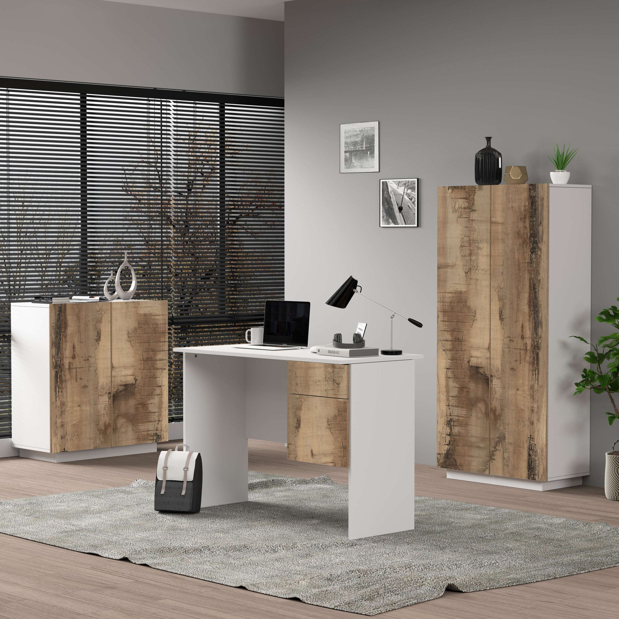 INOSIGN Archiefkast Coro, Multifunctionele kast, Bureaukast met 2 deuren & verstelbare legplanken, hoogte 86 of 166 cm, made in italy