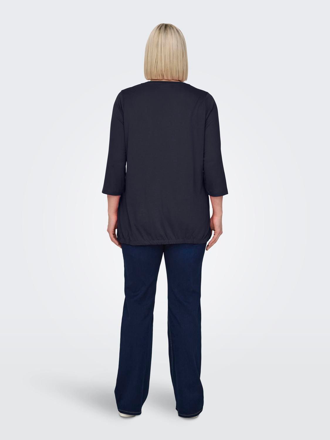 ONLY CARMAKOMA Shirt met 3/4 mouwen CARCARLINNE V-NECK 3/4 TOP JRS BF