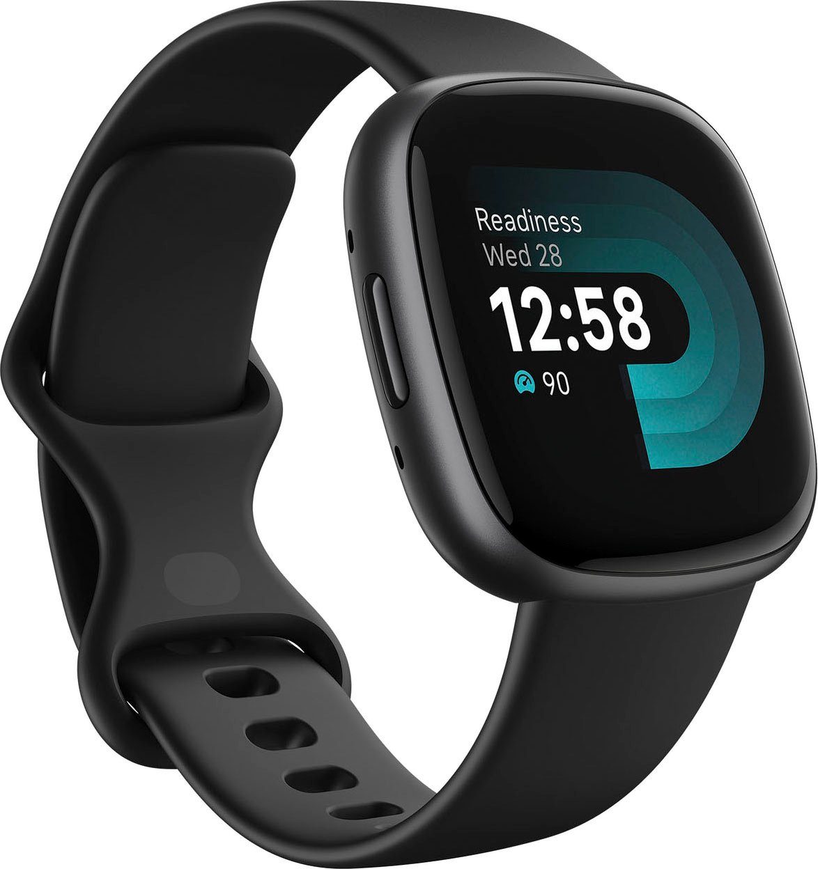 fitbit by google smartwatch versa 4 fitness-smartwatch inclusief 6 maanden fitbit premium lidmaatschap grijs