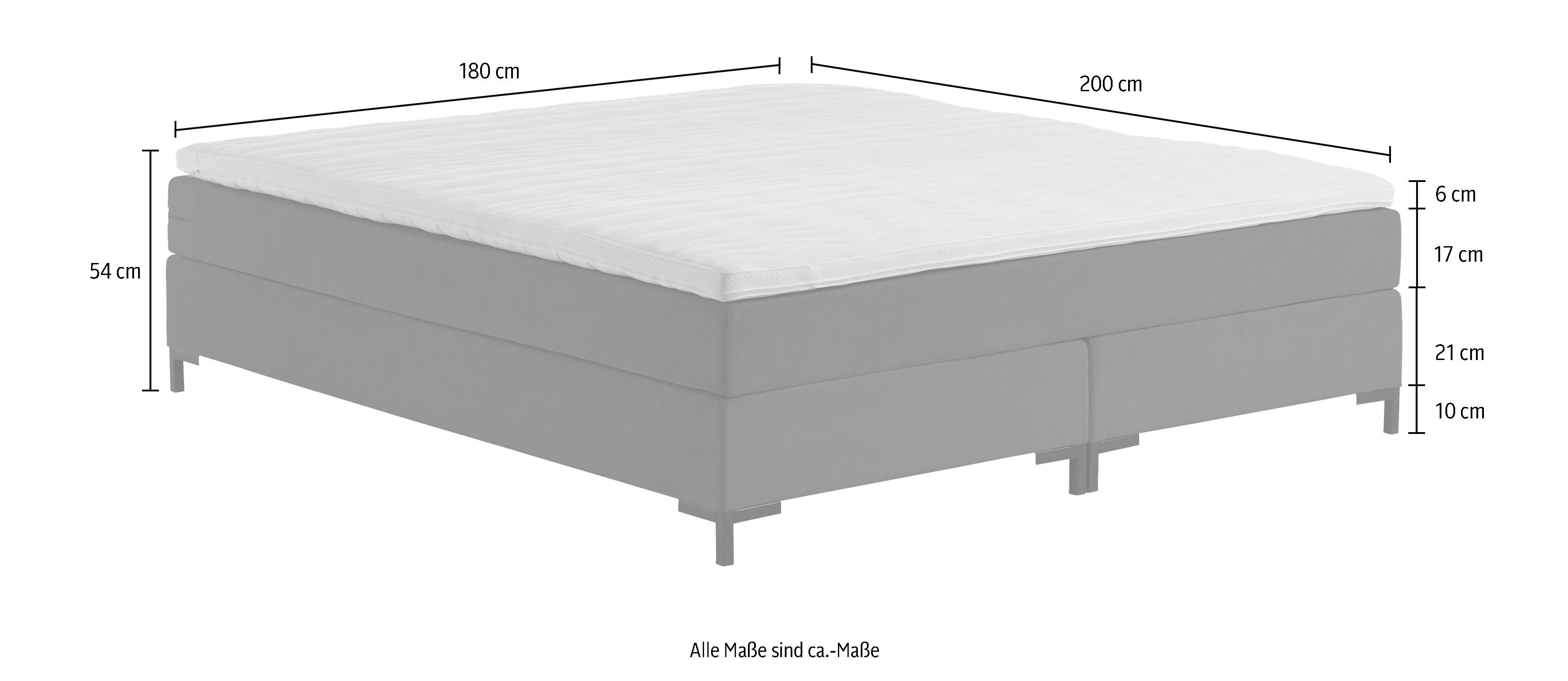 ATLANTIC home collection Boxspring Romy zonder hoofdsteun, vrij plaatsbaar
