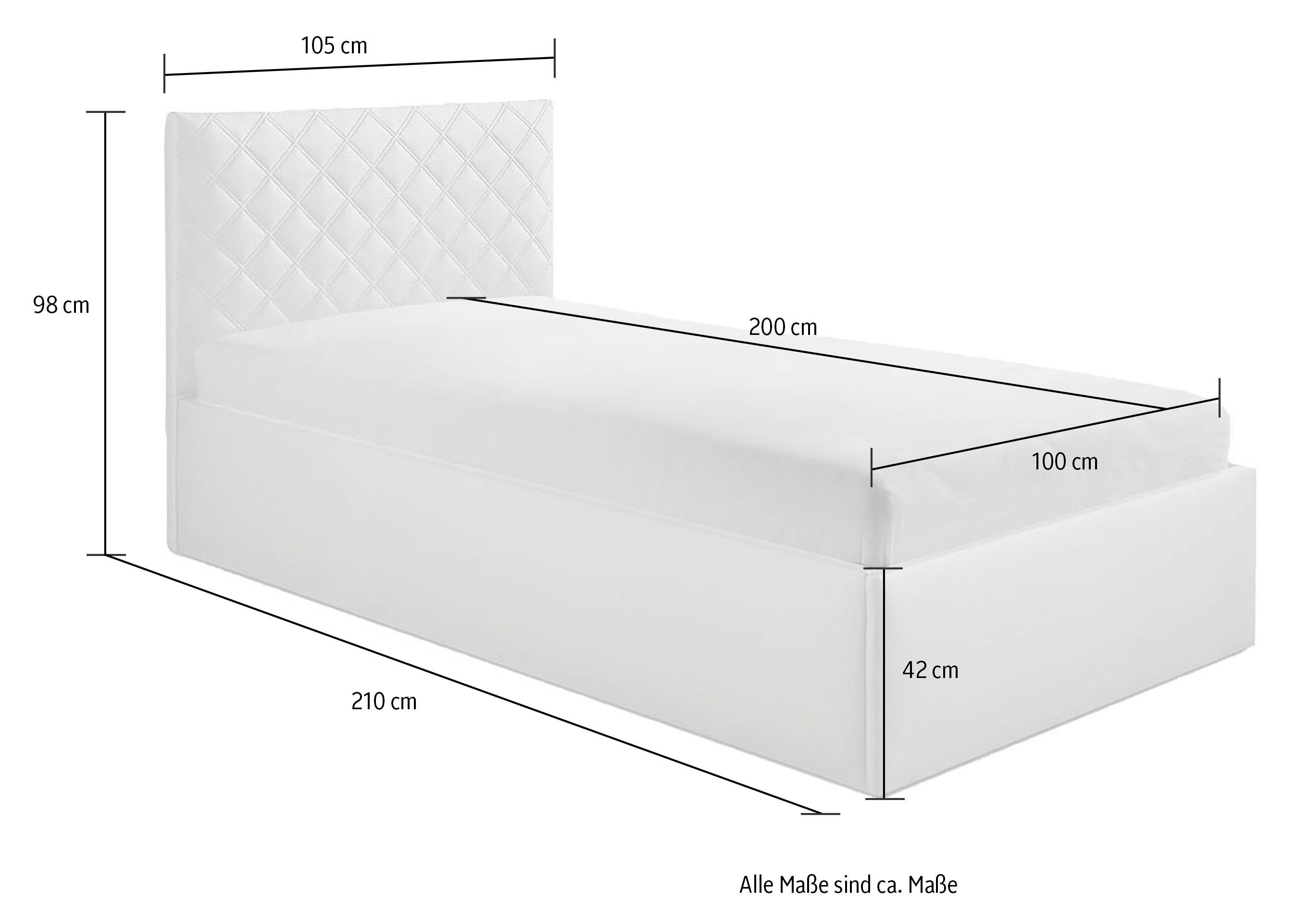 Westfalia Polsterbetten Gestoffeerd bed Danzig naar keuze met bedkist, hardheden h2,h3 & h4 ter keuze