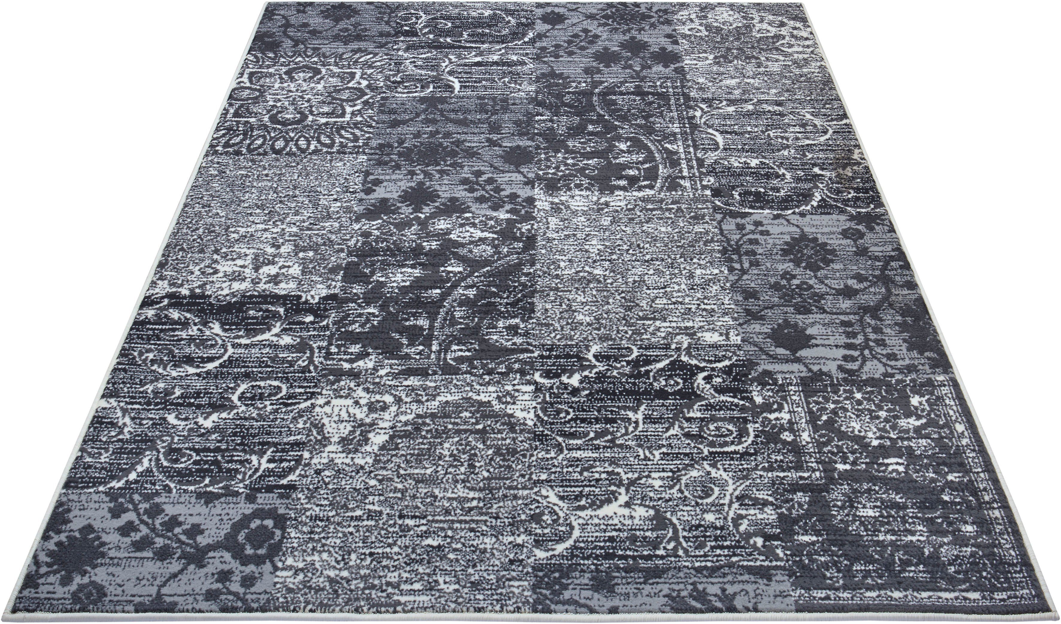 Patchwork vloerkleed Bloques - donkergrijs 235x320 cm