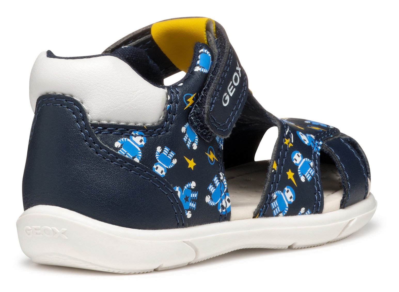 Geox Babyschoentjes B SANDAL ZAPITO BOY , babyschoen, sandaal, klittenbandschoen met schattige robotmotieven