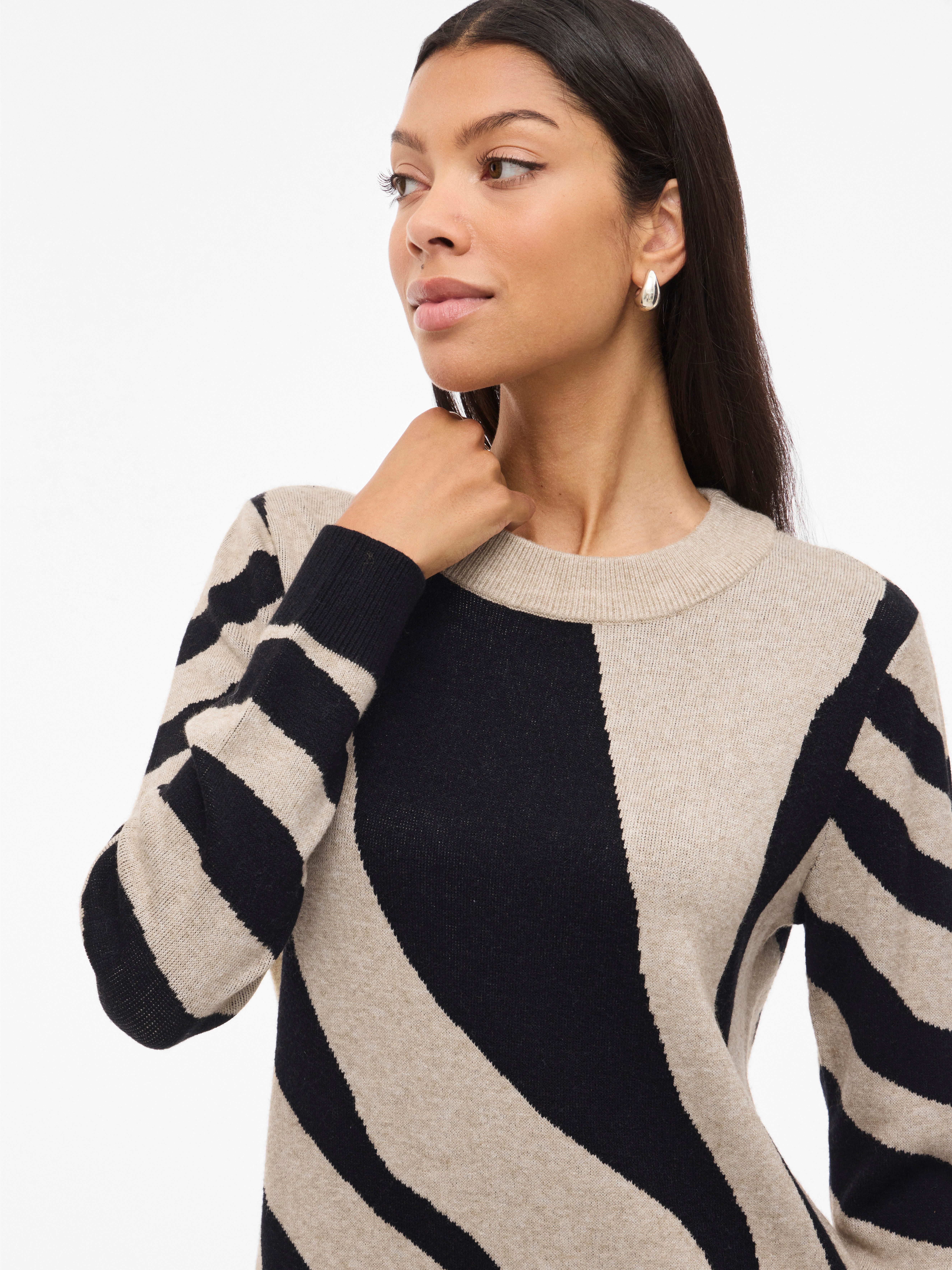 Vila Midi-jurk VITIF CREWNECK KNIT MIDI DRESS- NOOS