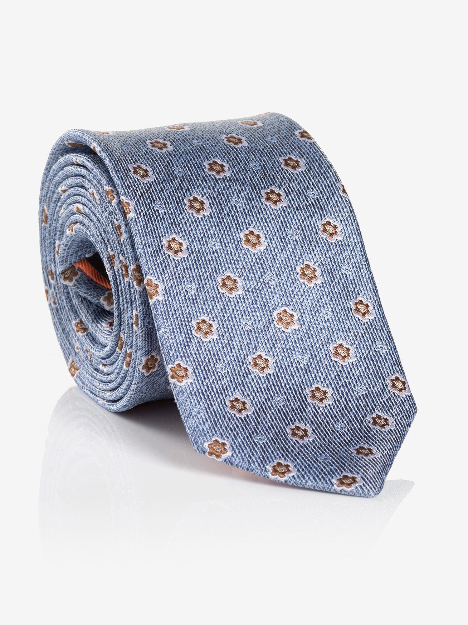 MONTI Stropdas gemaakt van pure zijde, met bloemenpatroon, 6,5 cm breed (1 stuk) heren stropdassen blauw