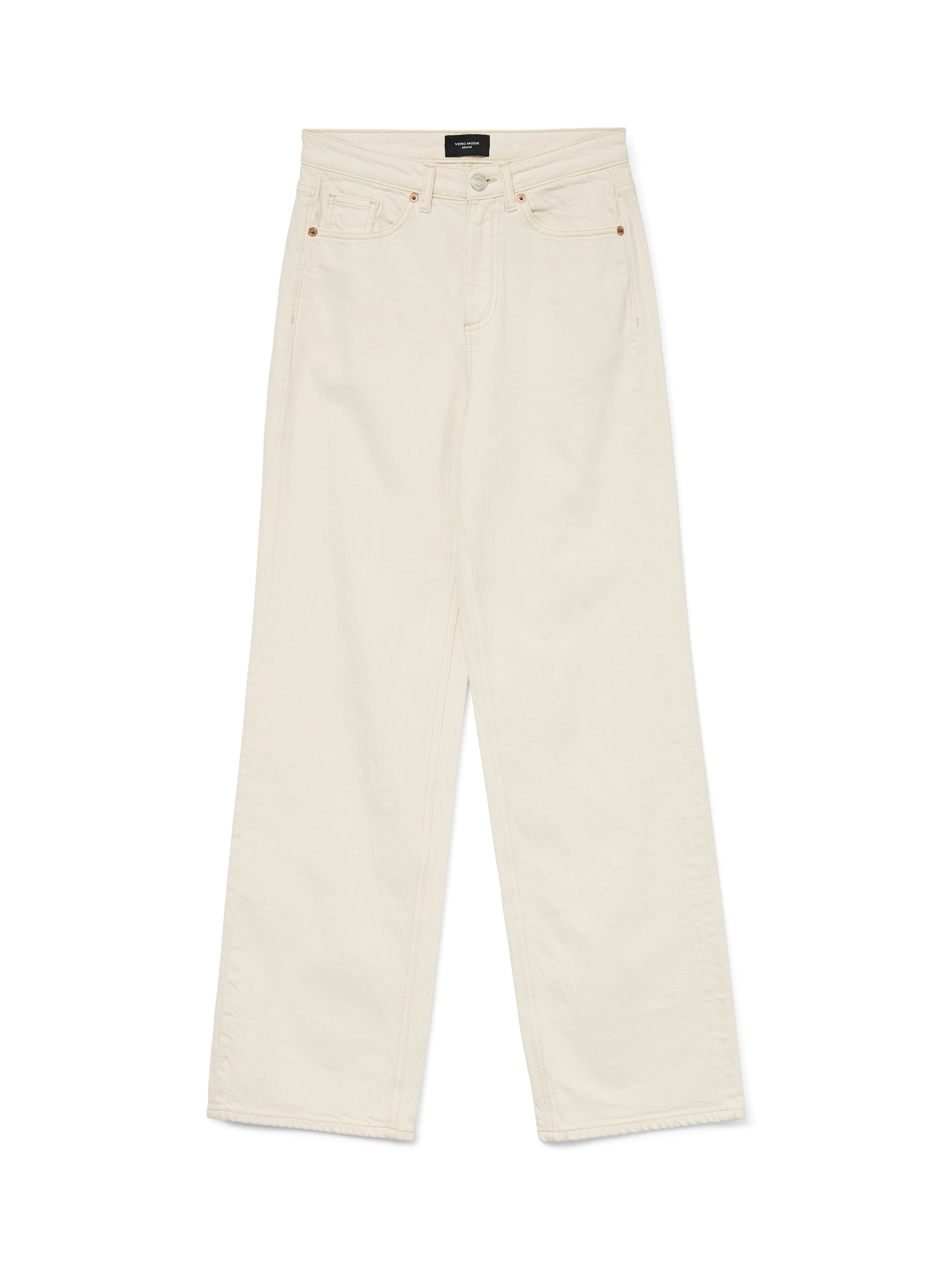 Vero Moda Straight jeans VMTESSA HR WIDE STR JEANS ECRU GA