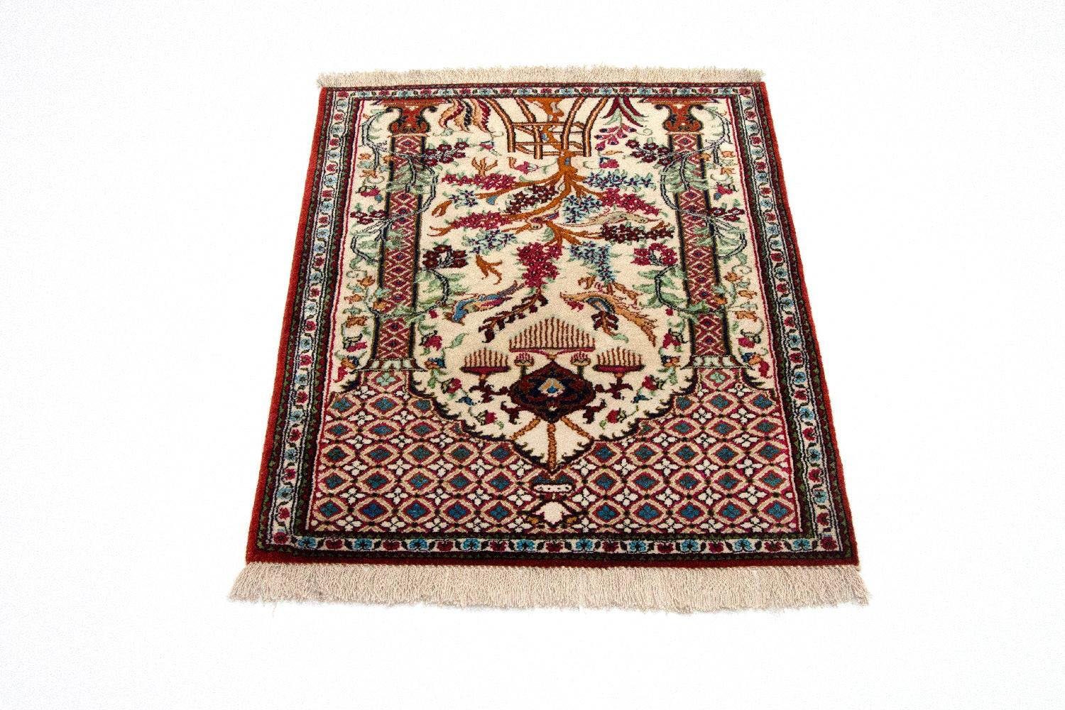 morgenland Vloerkleed Ghom Seide Teppich handgeknüpft beige-Seidenteppich - Ghom Seide - Premium - 77 x 57 cm - beige