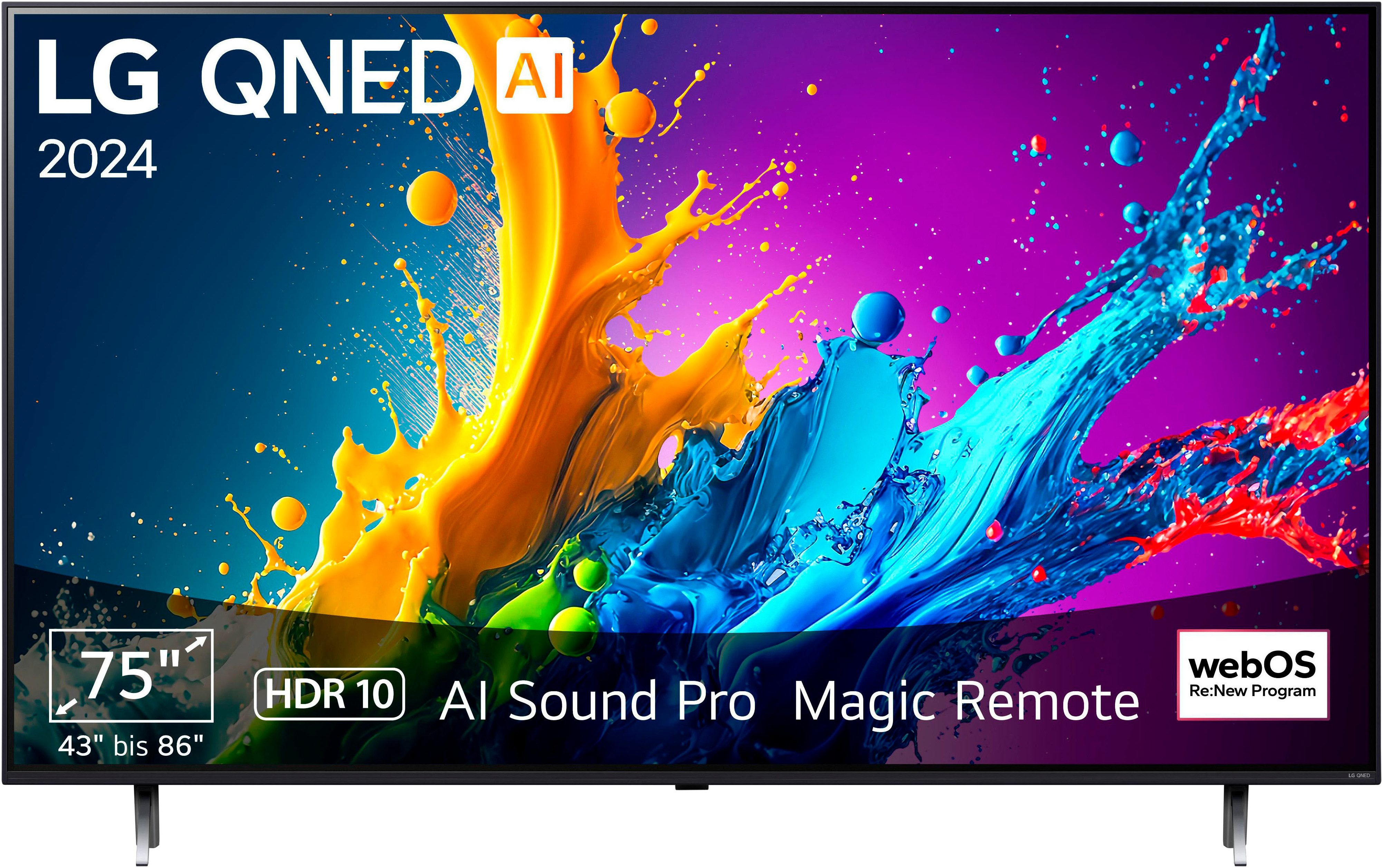 LG QNED-tv, 189 cm / 75", 4K Ultra HD, Smart TV