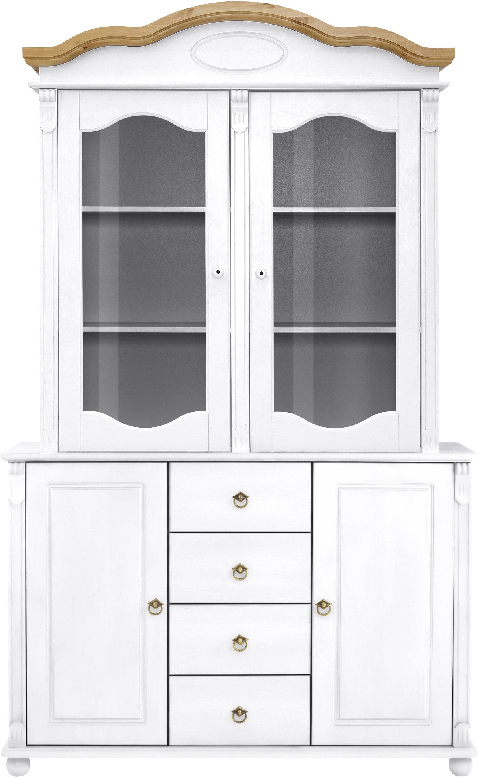 Home affaire Kast met laden en deuren Tessin, buffetonderkast, klassieke landelijke stijl van massief, fsc®-gecertificeerd dennenhout, 128cm breed