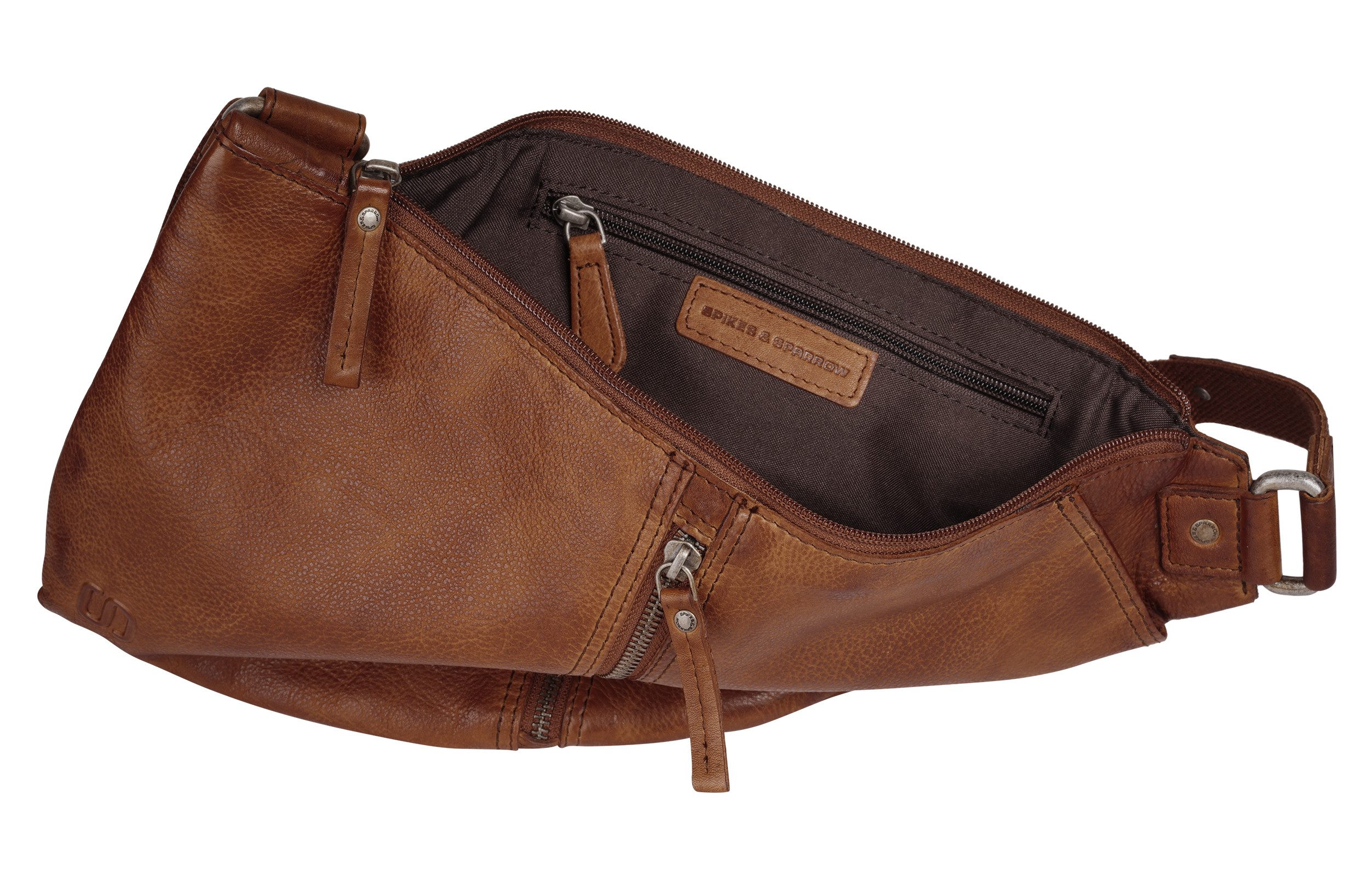Spikes & Sparrow Schoudertas echt leder